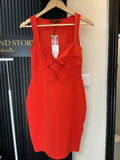 Boohoo Red Cut-Out Bodycon Mini Dress – Size 12 New