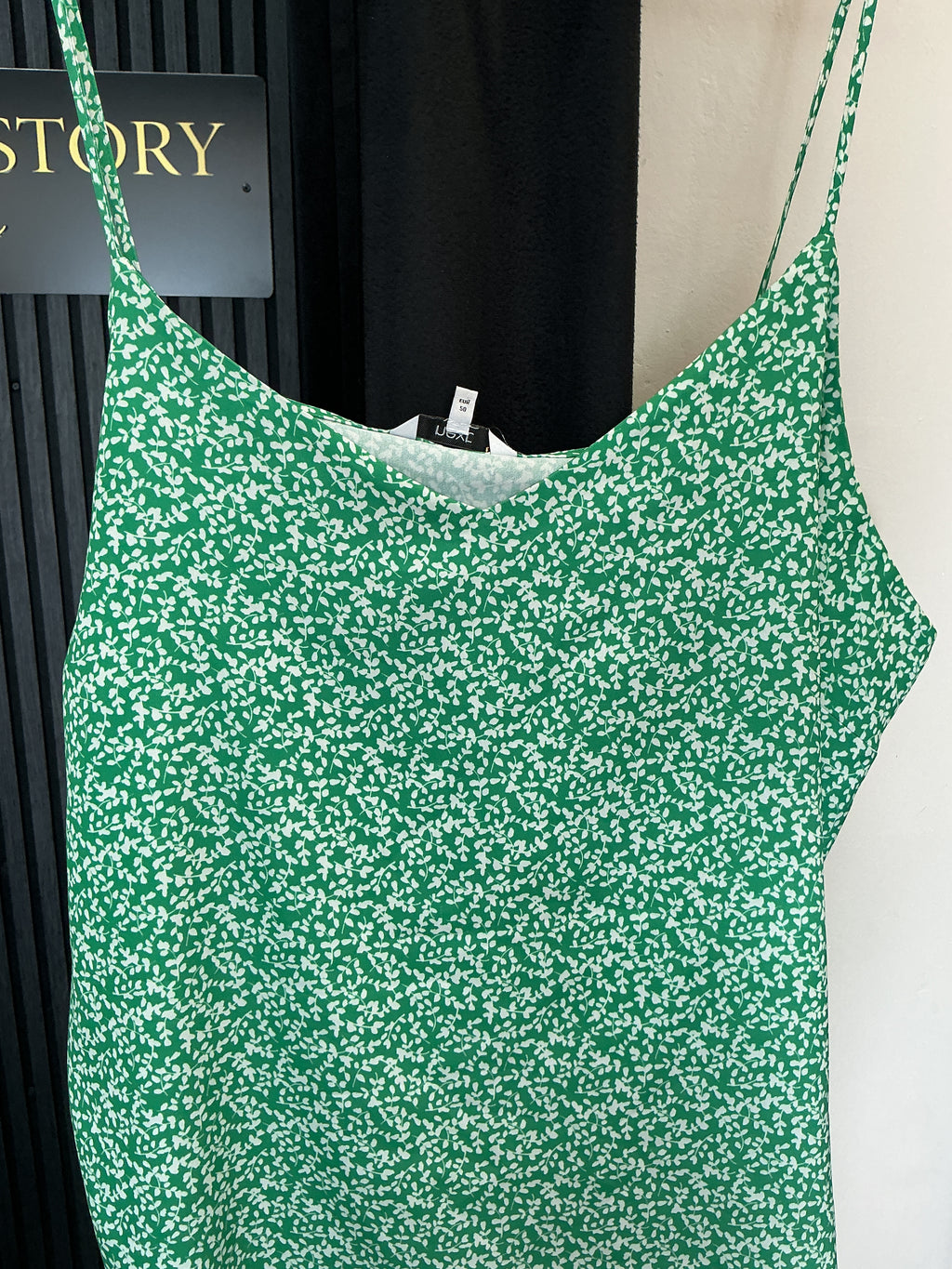 Next Green Ditsy Print Cami Top – Size 22