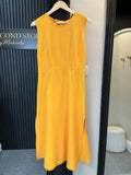 Topshop Mustard Yellow Open-Back Midi Dress – Size 12