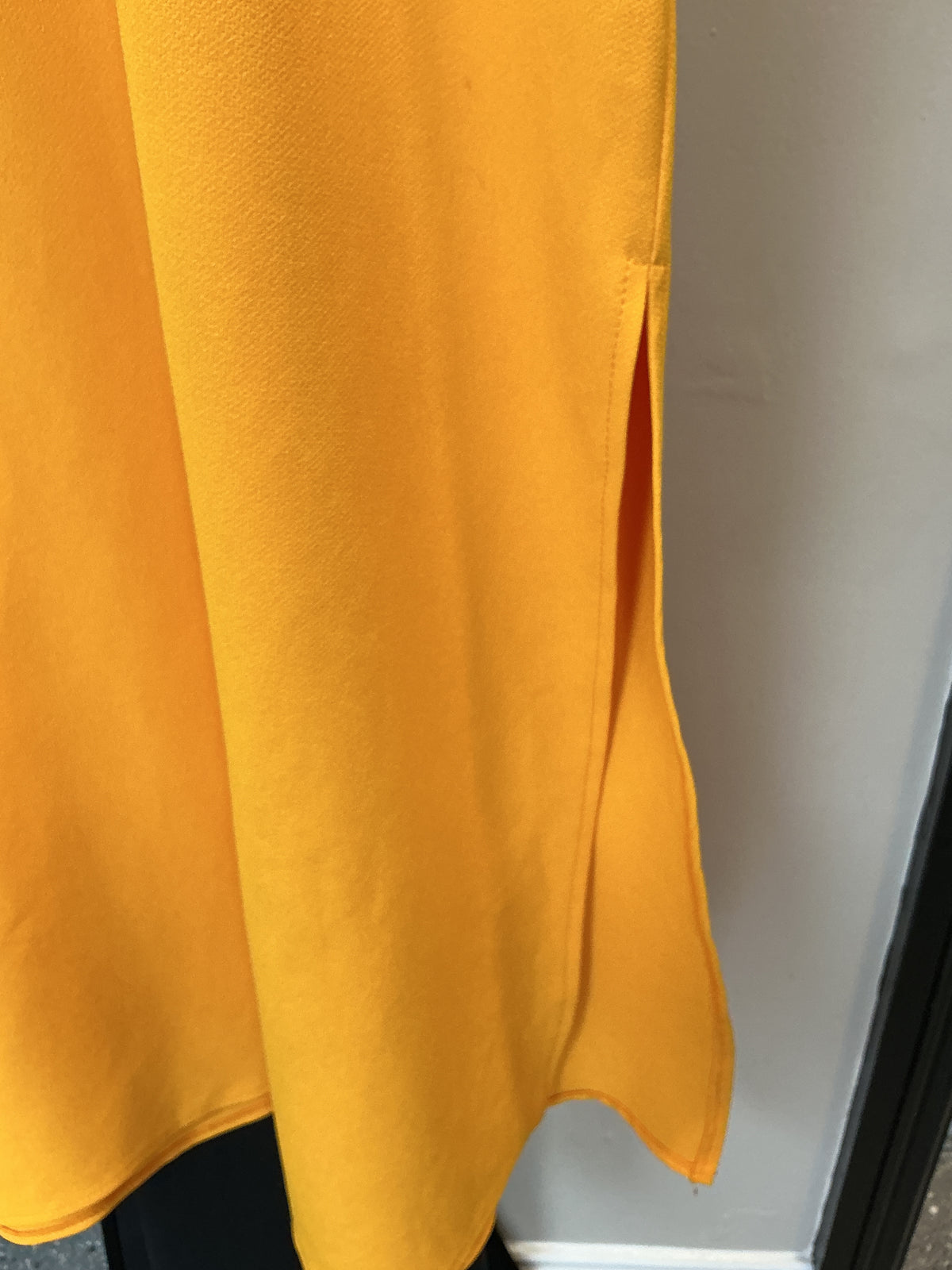 Topshop Mustard Yellow Open-Back Midi Dress – Size 12