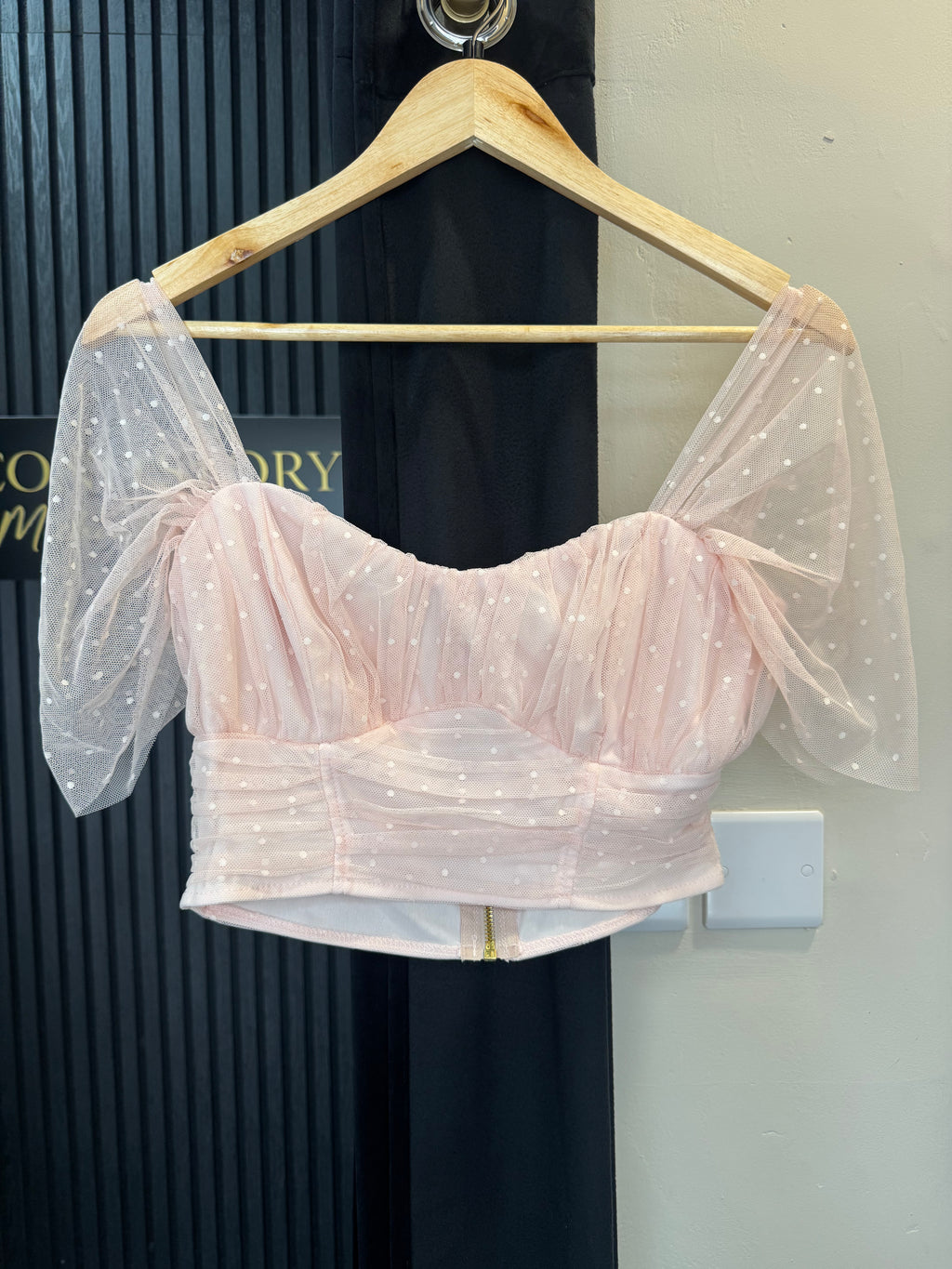 Miss Selfridge Blush Pink Polka Dot Tulle Corset Top – Size 12 New