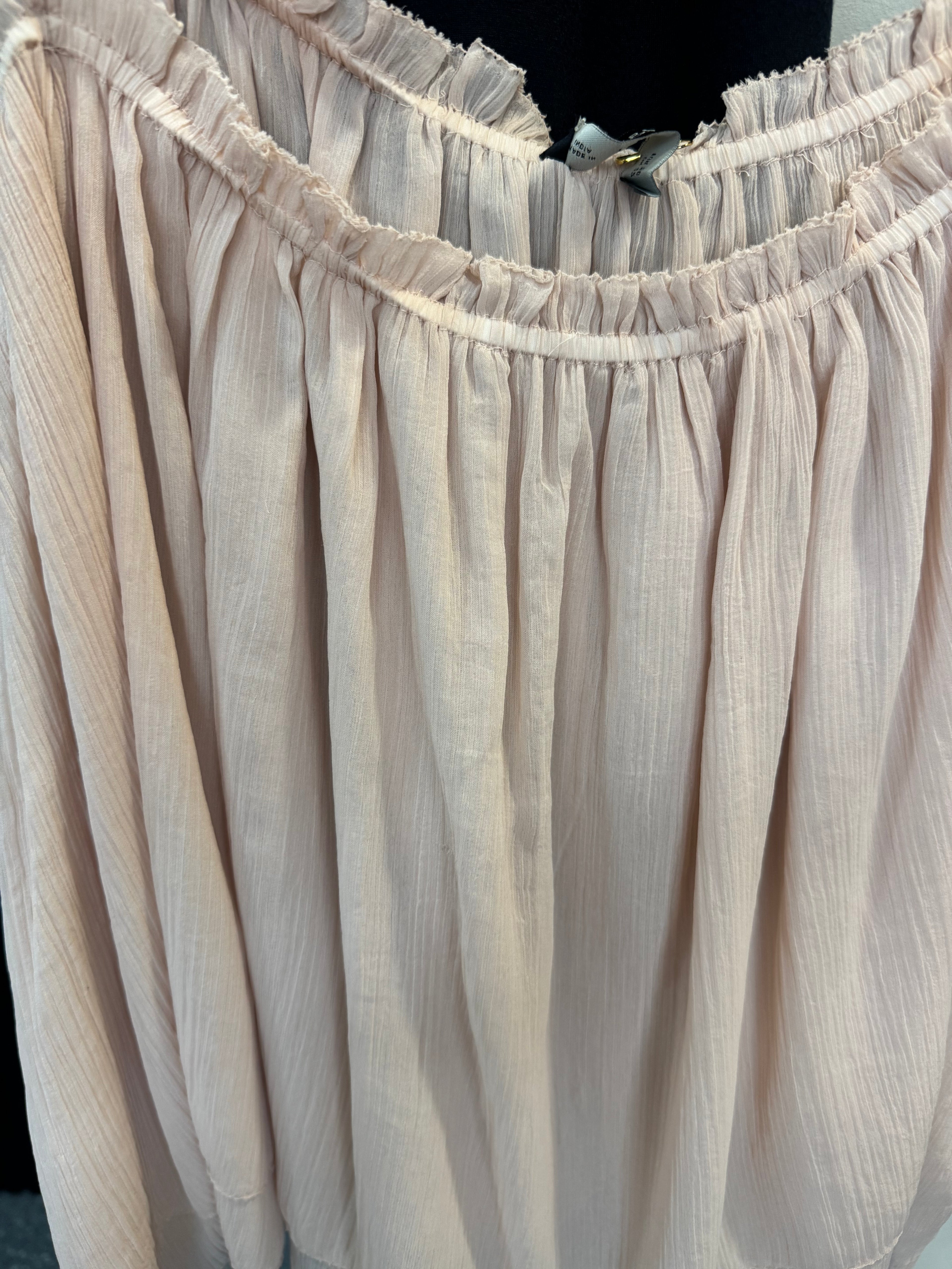 F&F Blush Pink Floaty Cold Shoulder Top – Size 22 New