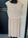 Ted Baker Blush Pink Lace & Pleated Midi Dress – Size 3 (UK 8–10)