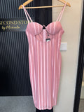 I Saw It First Pink Mesh Corset Midi Dress – Size 12 New