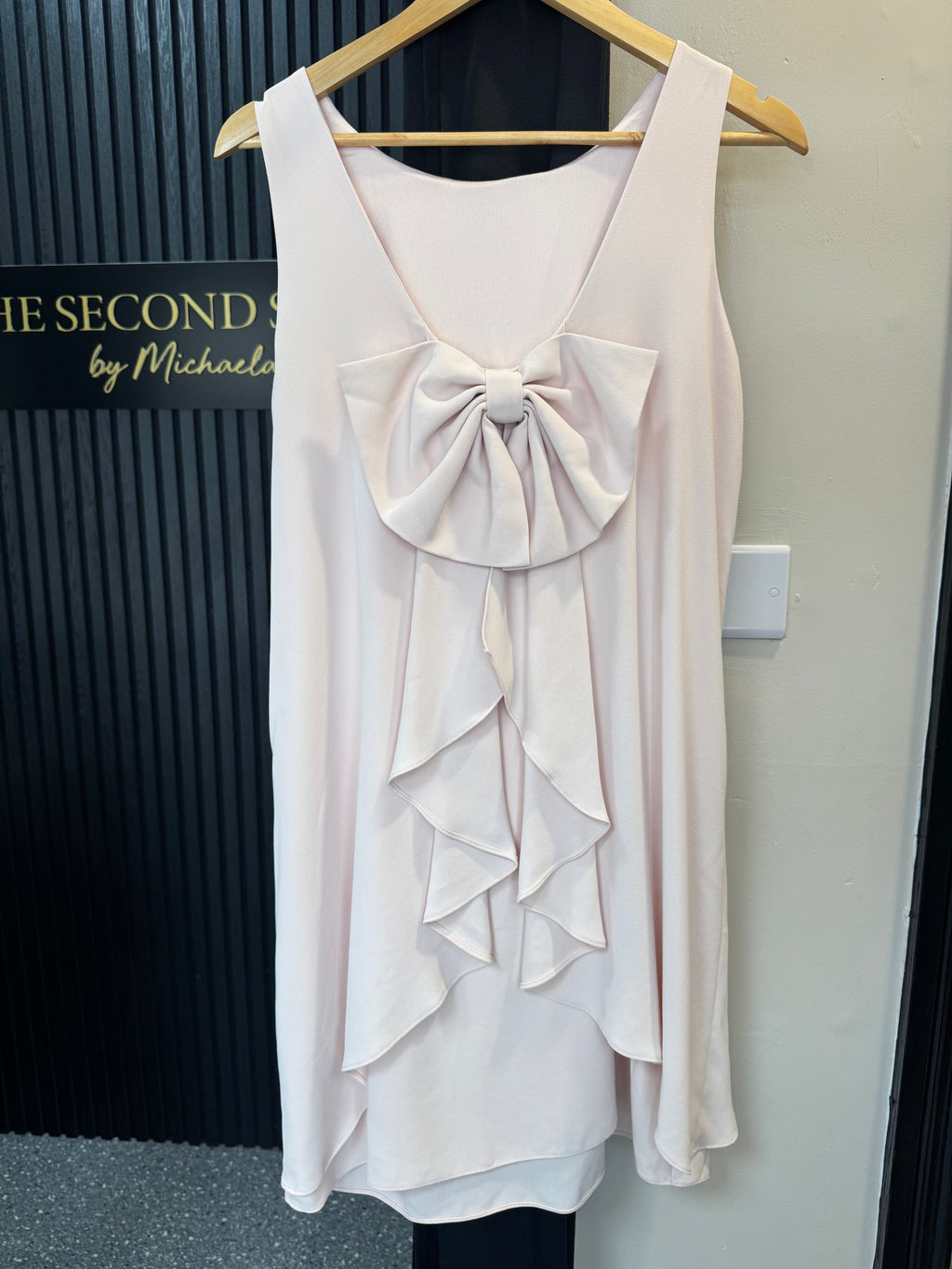 Coast Blush Pink Bow Detail Occasion Dress – Size 14