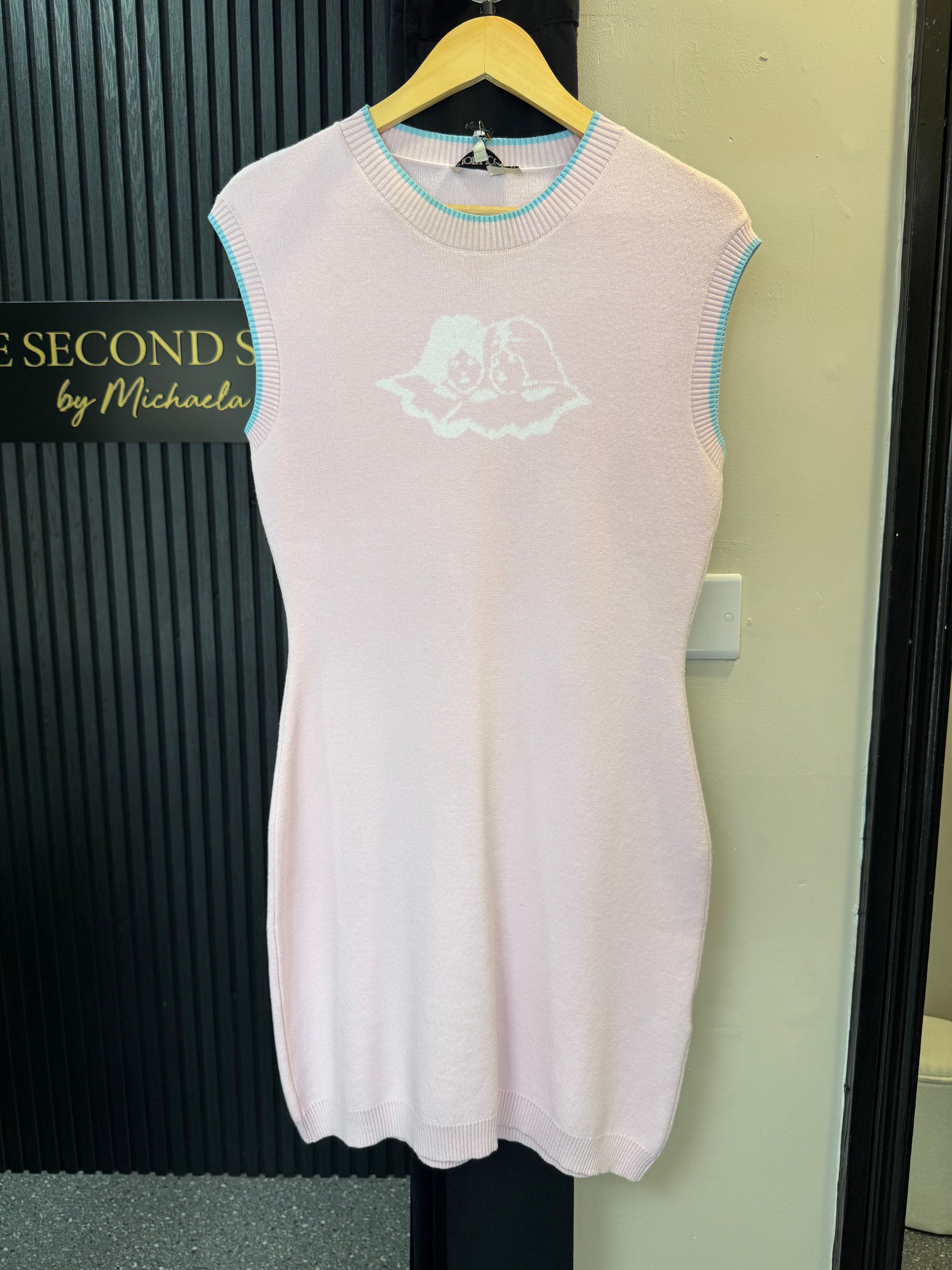 Fiorucci Angels Pink Knitted Mini Dress – Size XL New