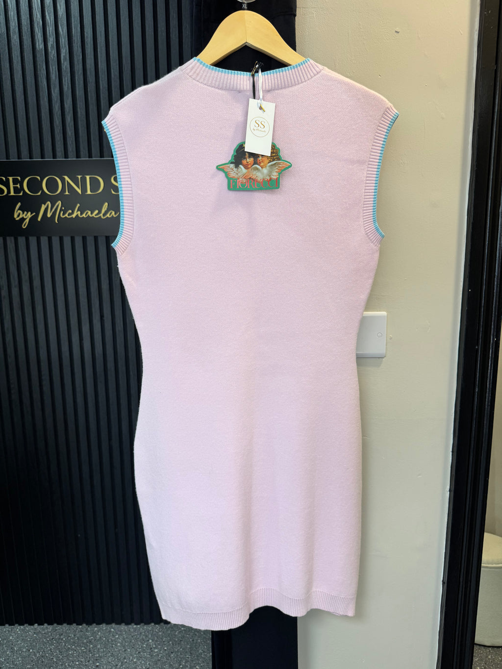 Fiorucci Angels Pink Knitted Mini Dress – Size XL New