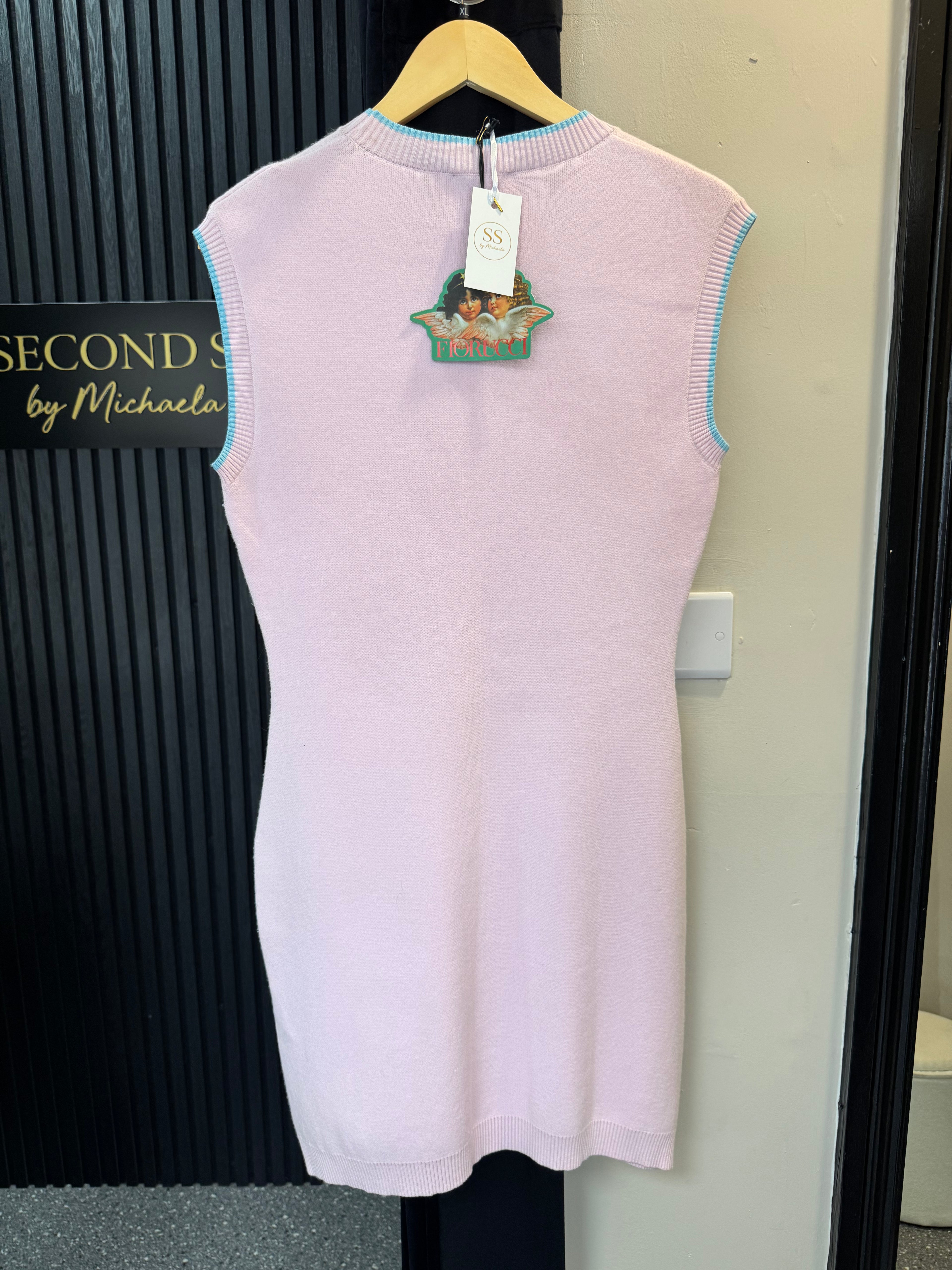 Fiorucci Angels Pink Knitted Mini Dress – Size XL New