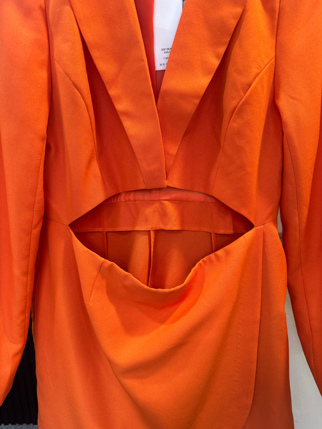 Miss Selfridge Orange Cut-Out Blazer Playsuit – Size 14 New