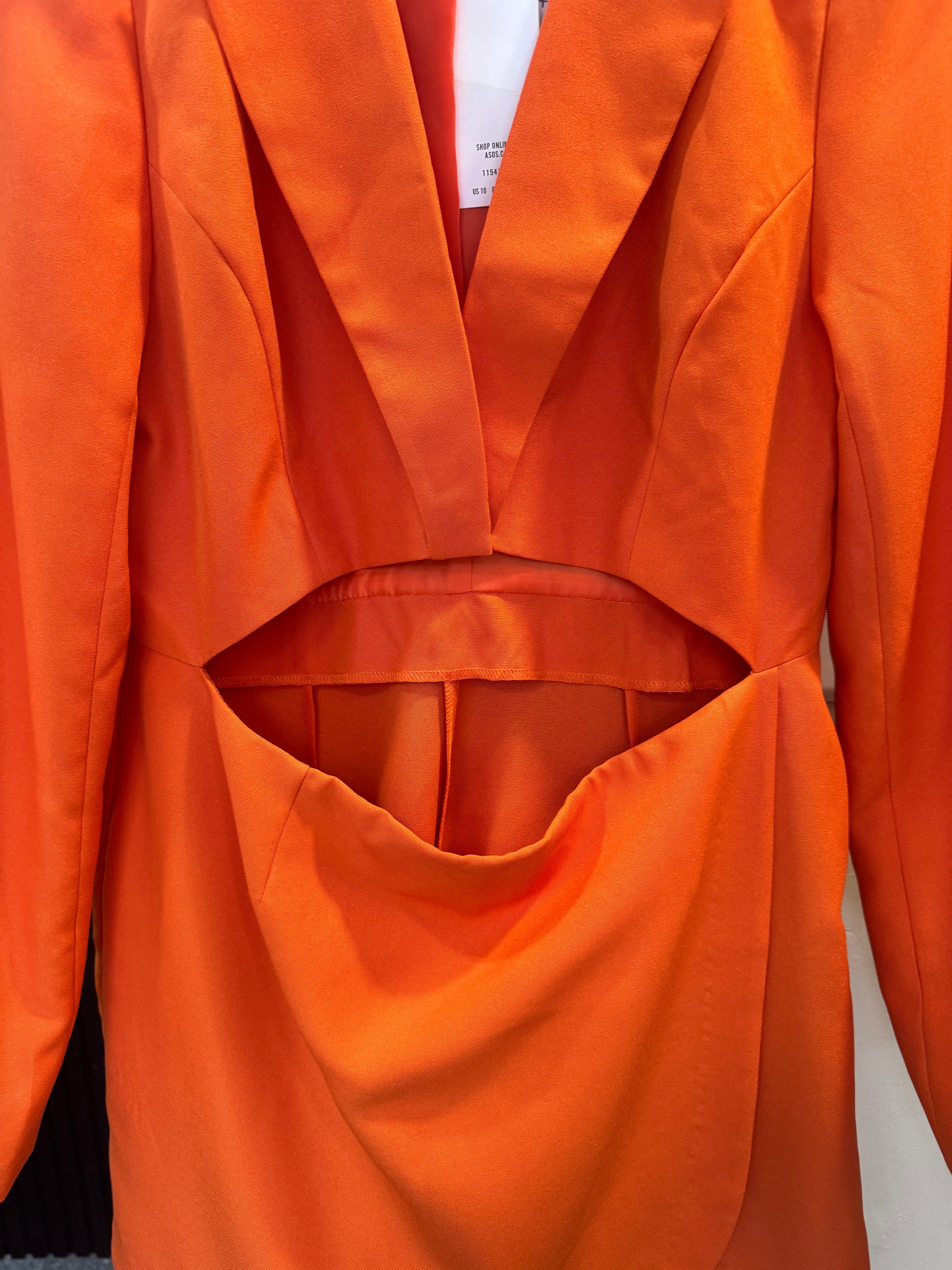 Miss Selfridge Orange Cut-Out Blazer Playsuit – Size 14 New