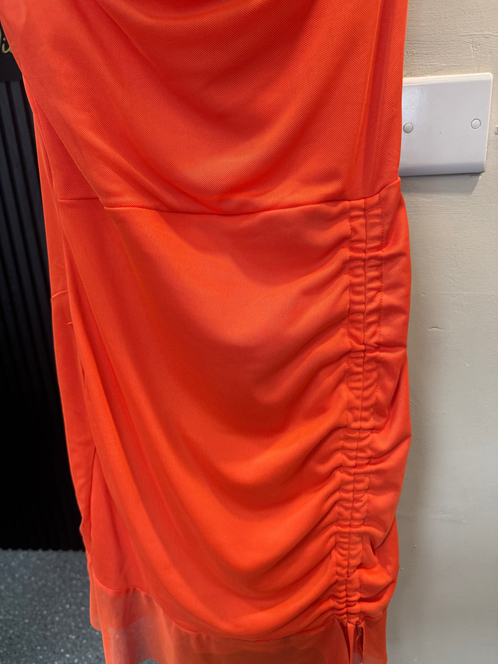 PrettyLittleThing Orange Ruched Cowl Neck Mini Dress – Size 12 New
