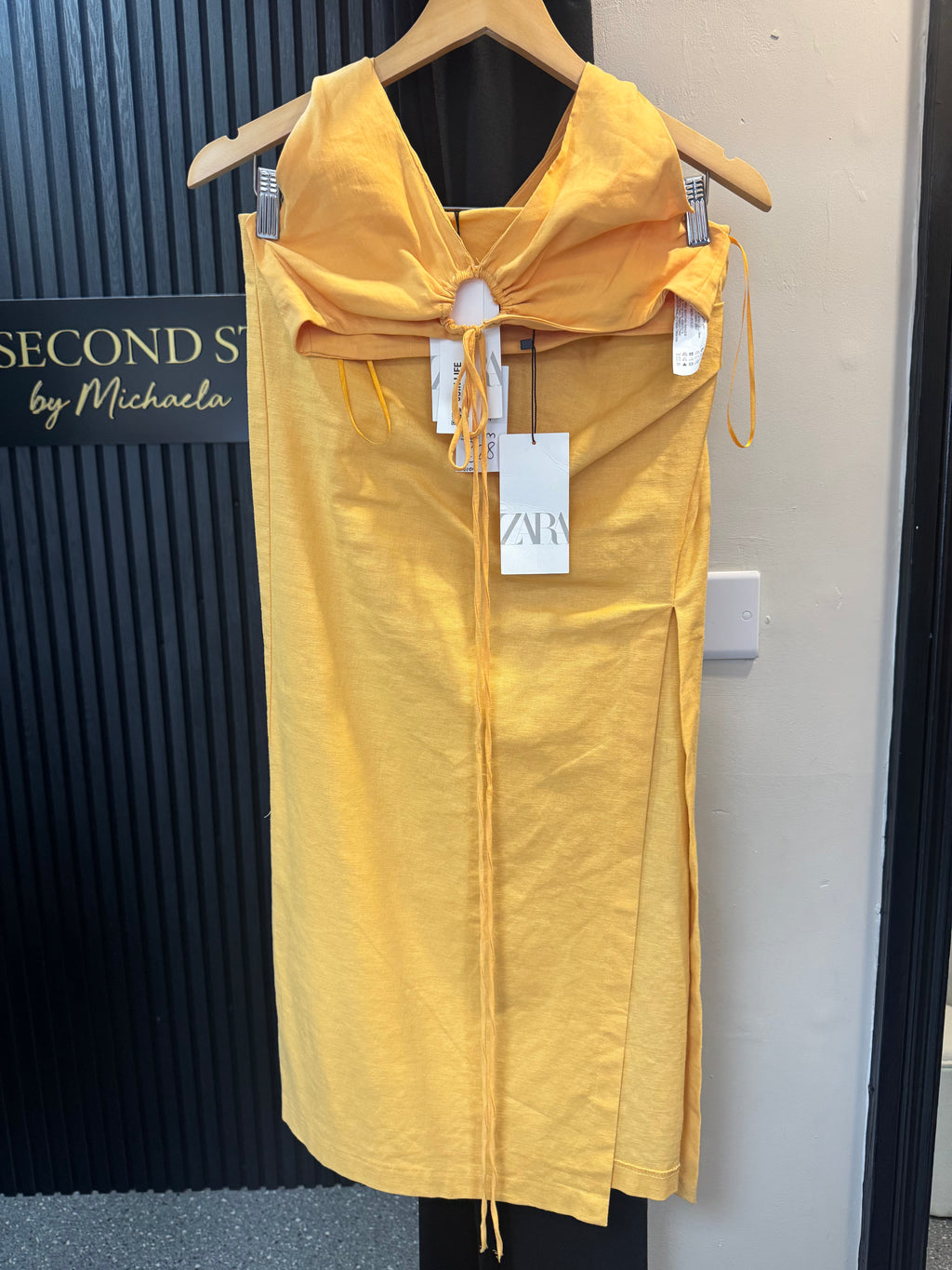 Zara Yellow/orange Linen-Blend Two Piece Skirt Set – Size M New