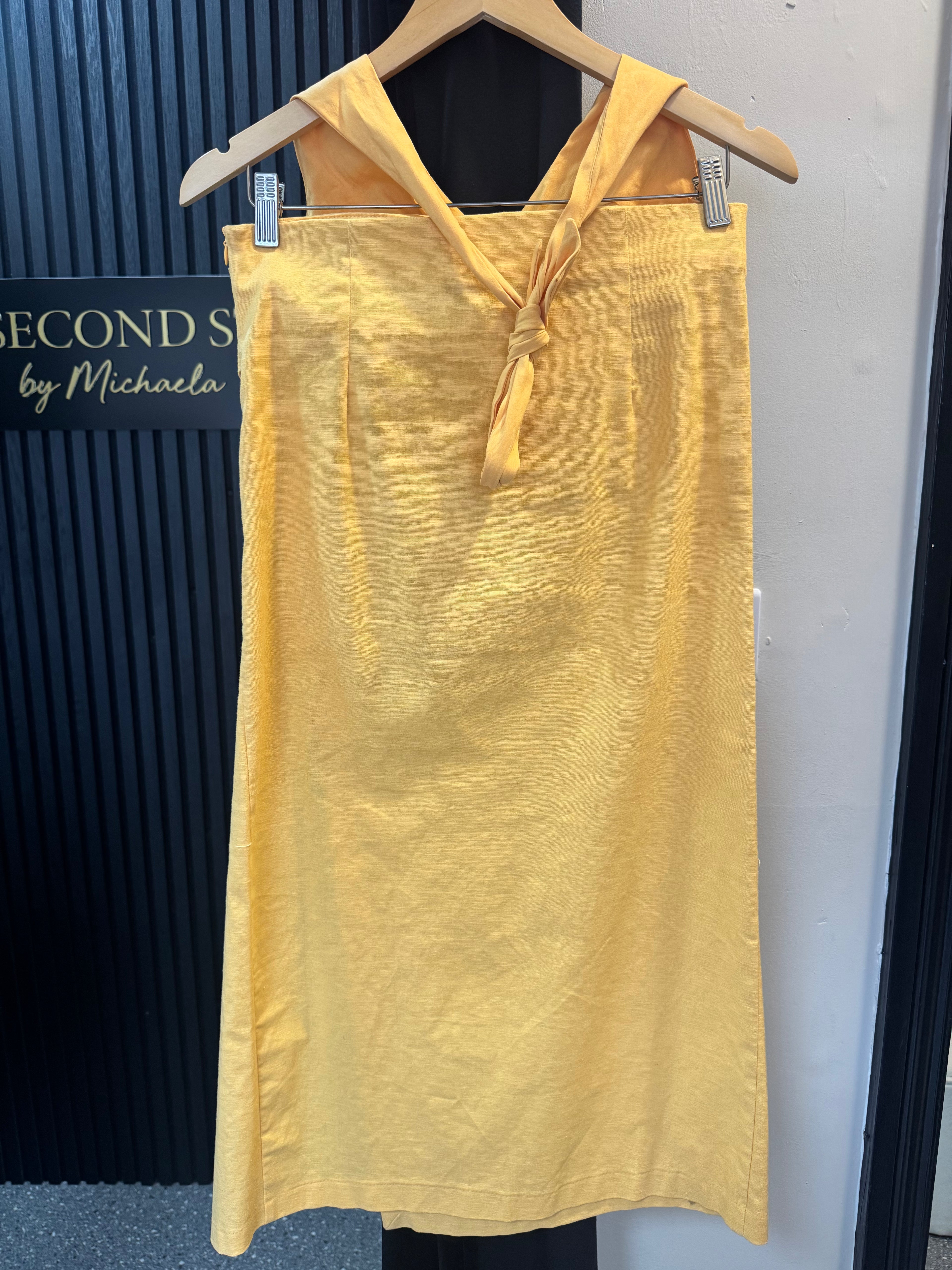 Zara Yellow/orange Linen-Blend Two Piece Skirt Set – Size M New