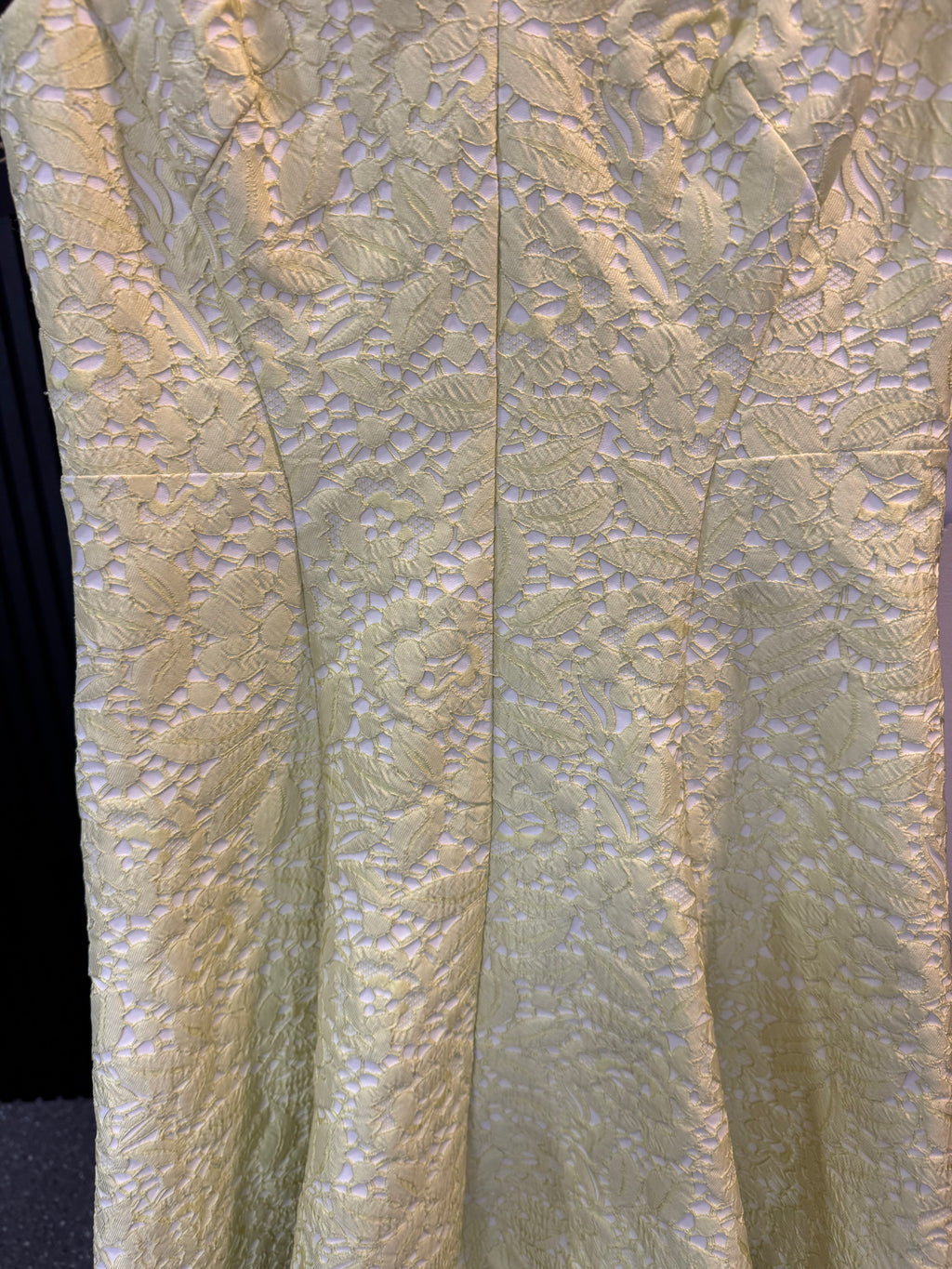 Coast Lemon Yellow Lace Fit & Flare Midi Dress – Size 12