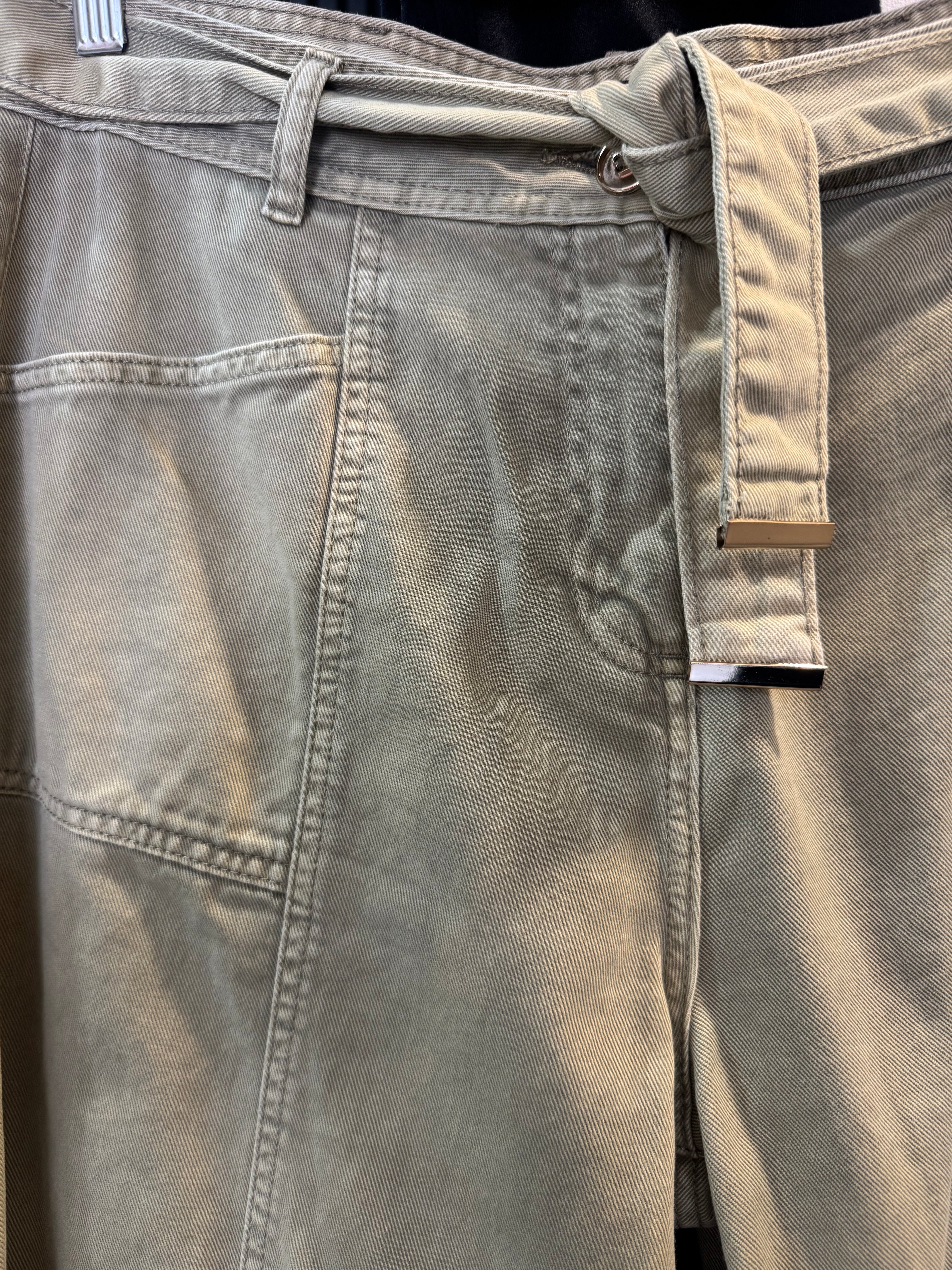 Next Khaki Utility Trousers with Belt – Size 14 Regular