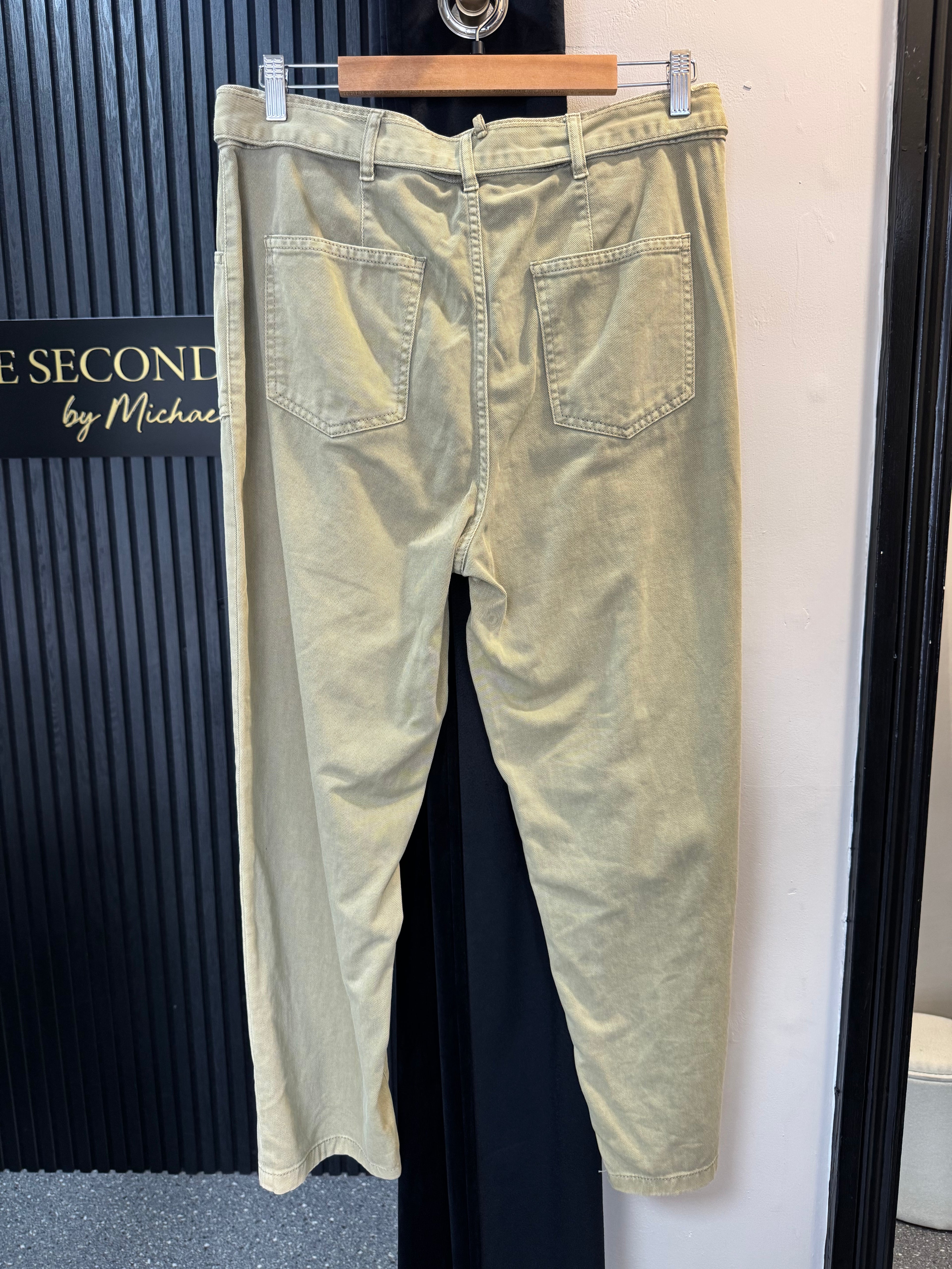 Next Khaki Utility Trousers with Belt – Size 14 Regular
