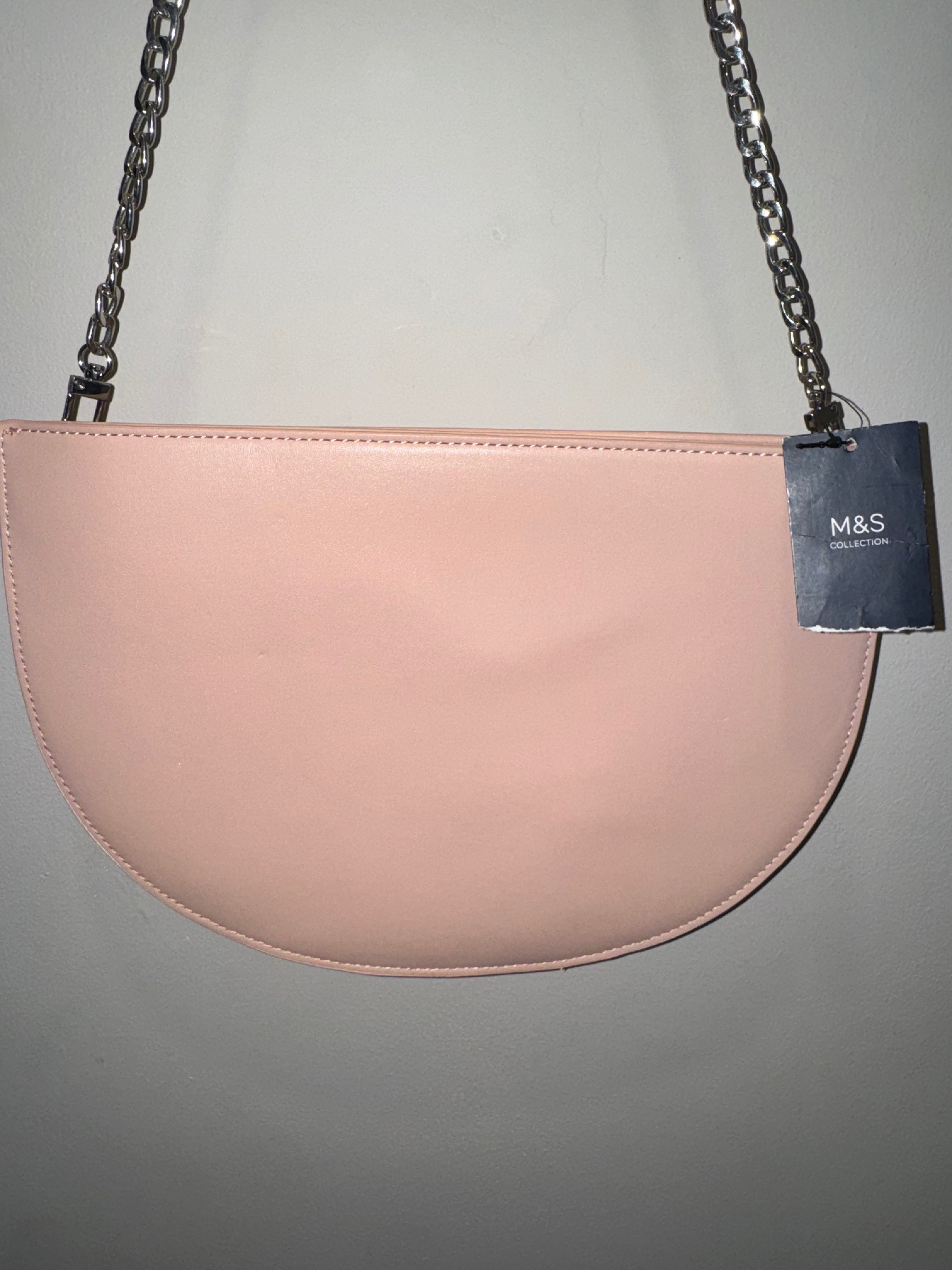 M&S Collection Blush Pink Chain Shoulder Bag – New