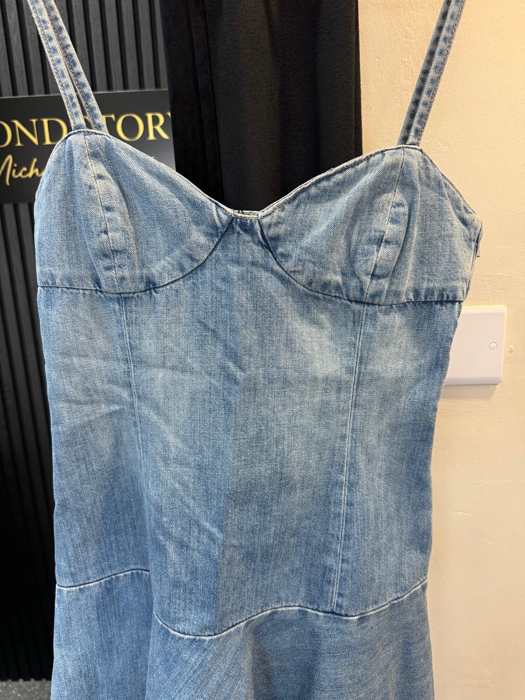 Zara Fitted Denim Mini Dress – Size M – New