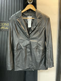 Bershka Black Faux Leather Blazer – Size XS