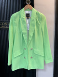 River Island Lime Green Double Breasted Blazer – Size 8