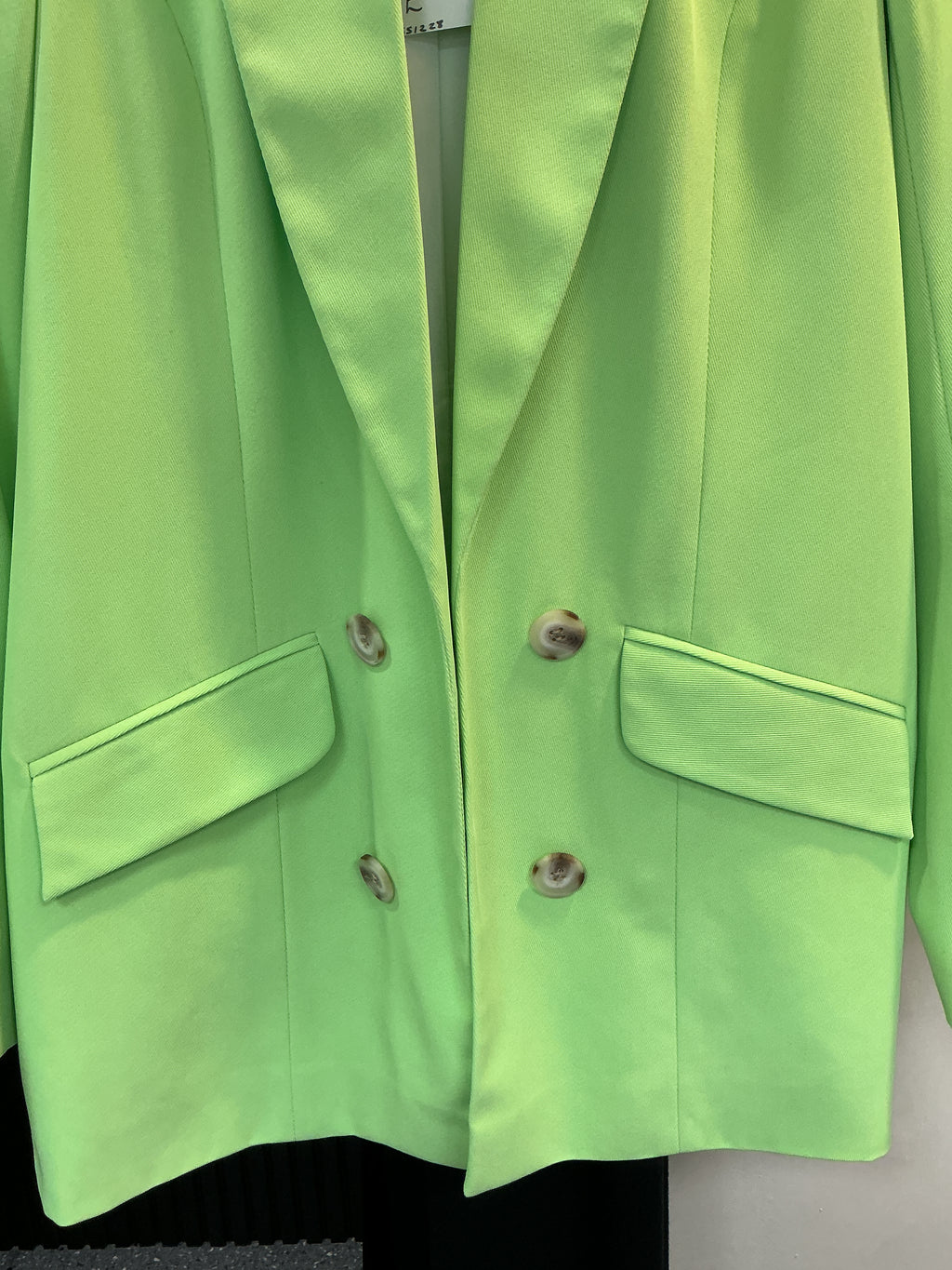 River Island Lime Green Double Breasted Blazer – Size 8