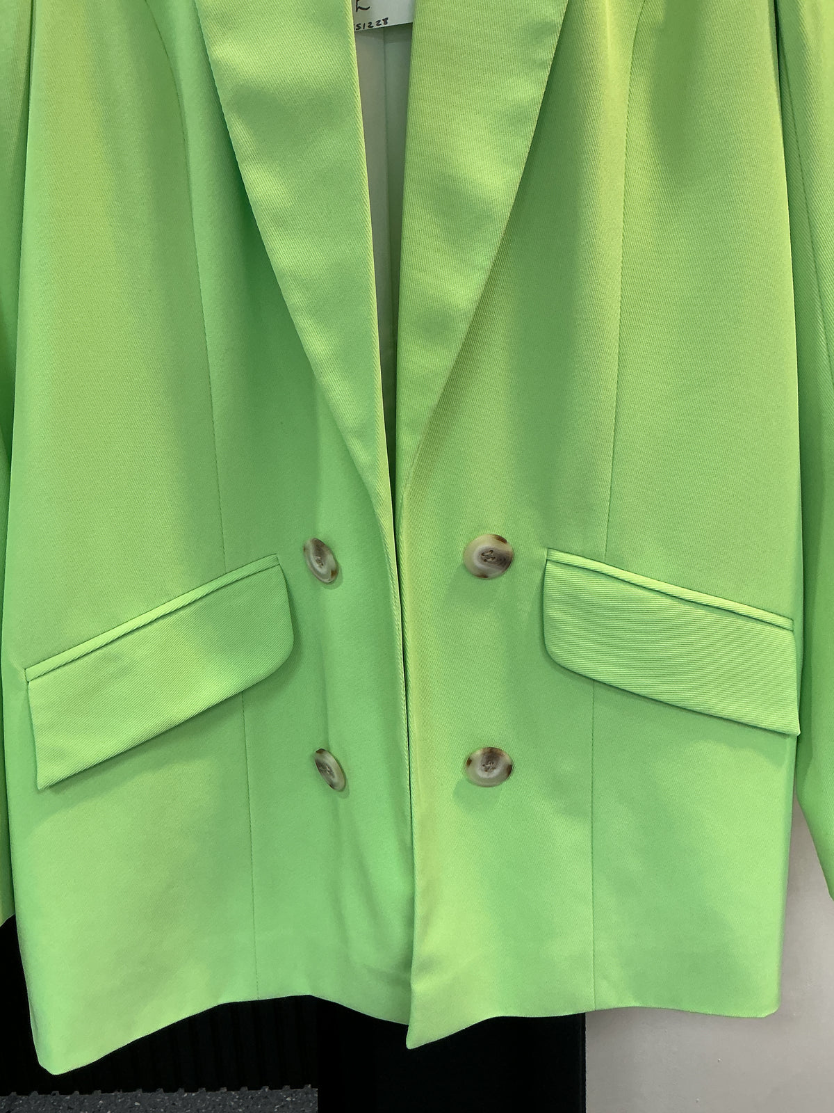River Island Lime Green Double Breasted Blazer – Size 8