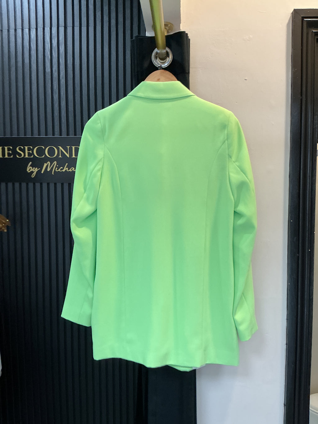 River Island Lime Green Double Breasted Blazer – Size 8