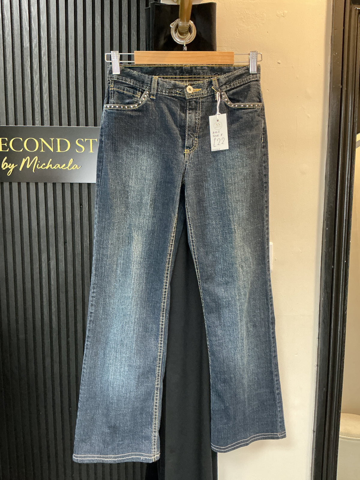 M&S Y2K Diamanté Flare Jeans – Size 8