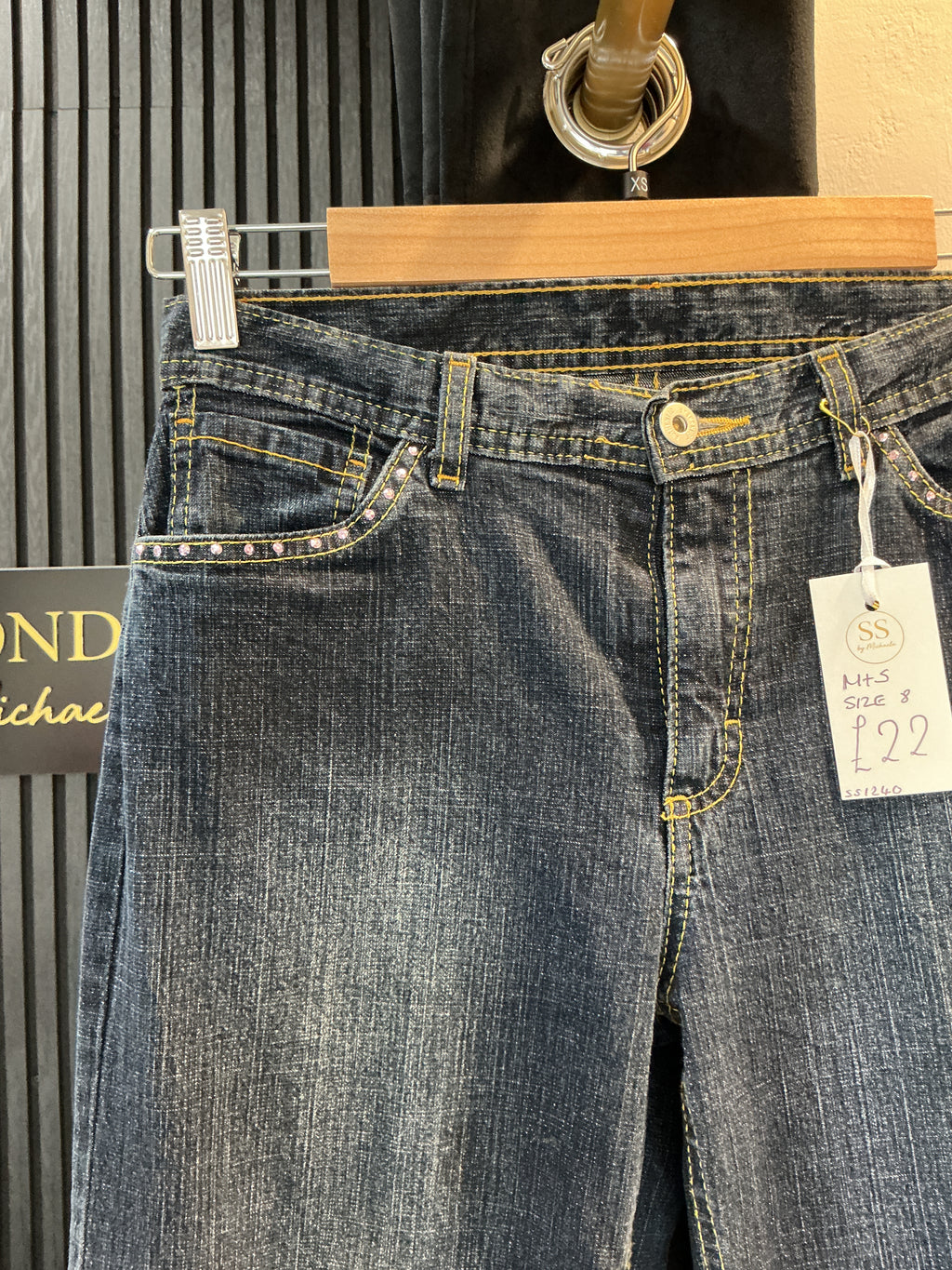 M&S Y2K Diamanté Flare Jeans – Size 8