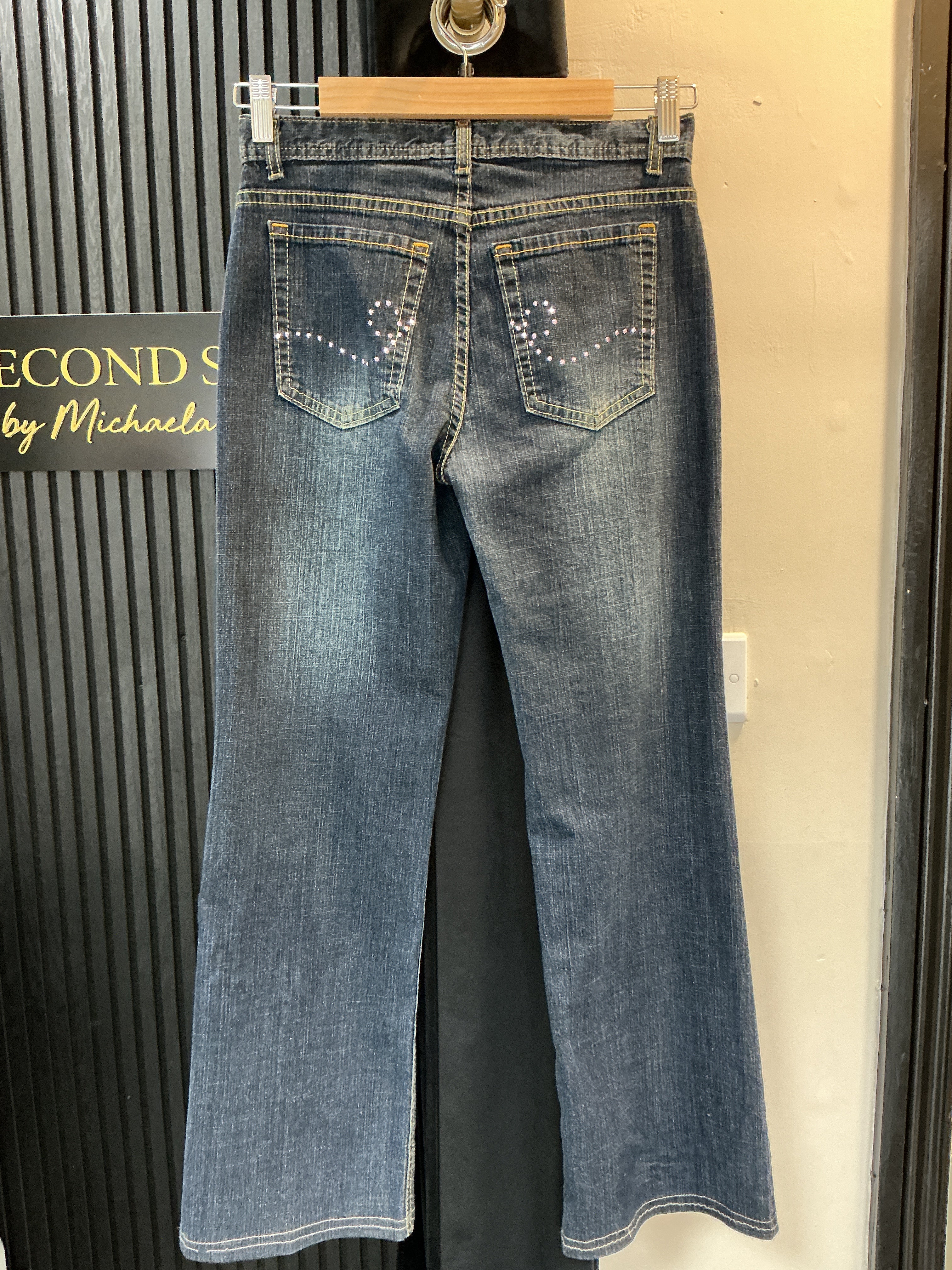 M&S Y2K Diamanté Flare Jeans – Size 8