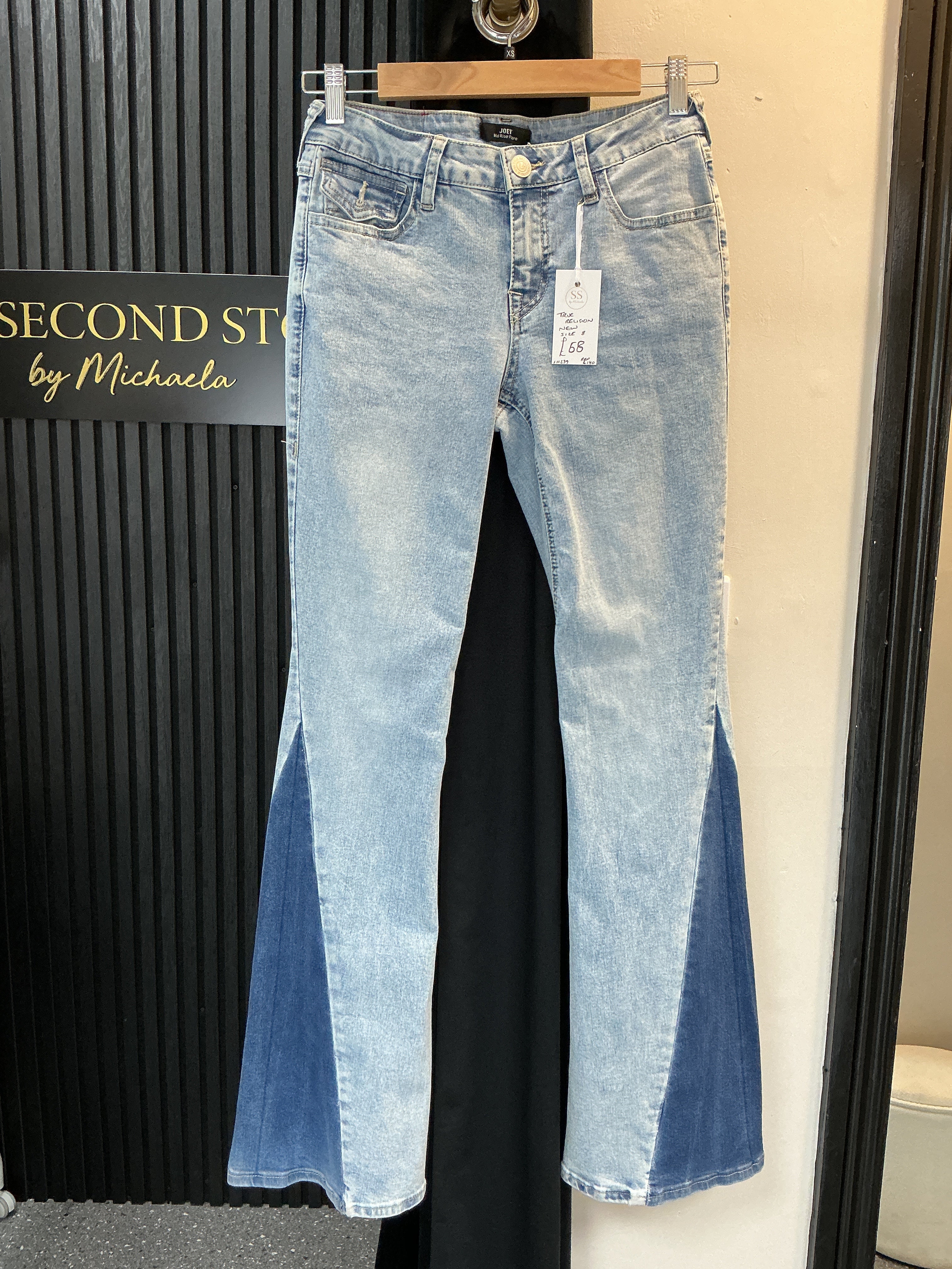 True Religion Joey Two-Tone Flare Jeans – Size 26 (8) – New