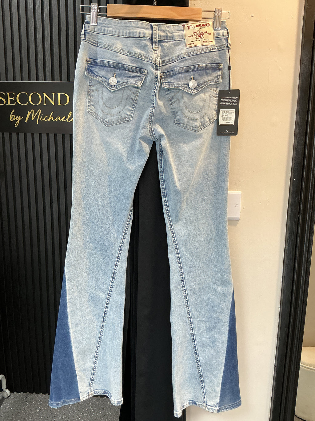 True Religion Joey Two-Tone Flare Jeans – Size 26 (8) – New