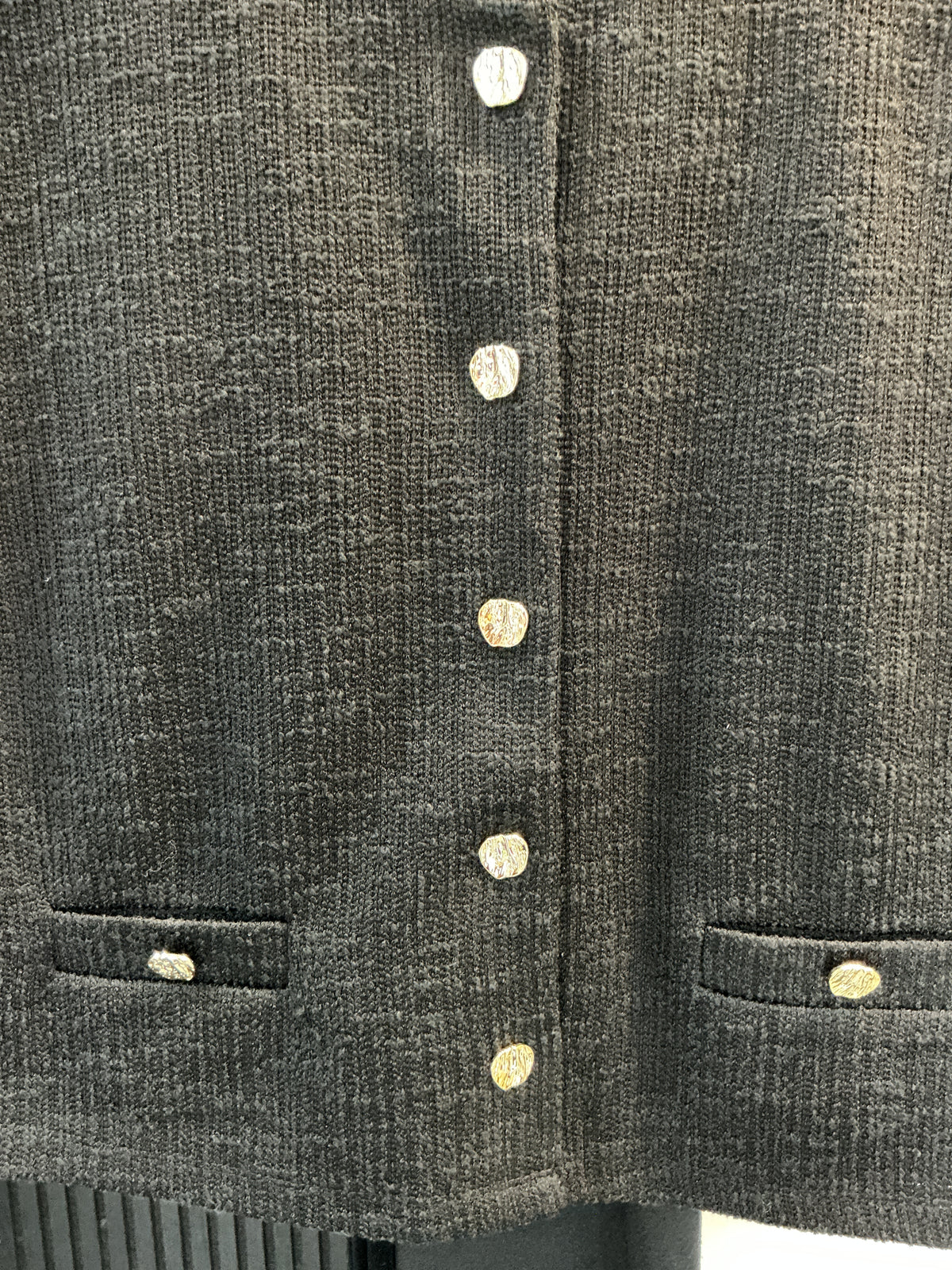 F&F Black Textured Knit Button Waistcoat – Size M New