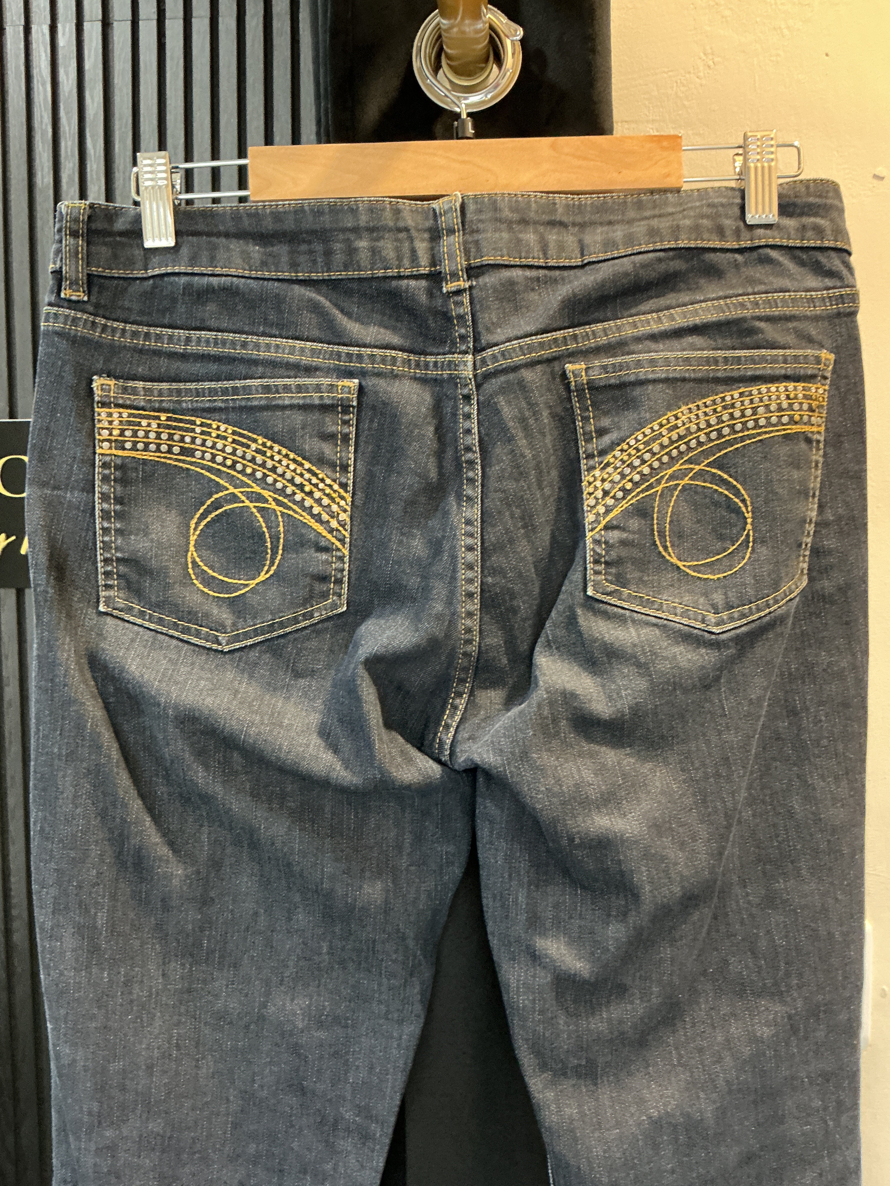 Wallis Y2K Embellished Grey Straight Leg Jeans – Size 14