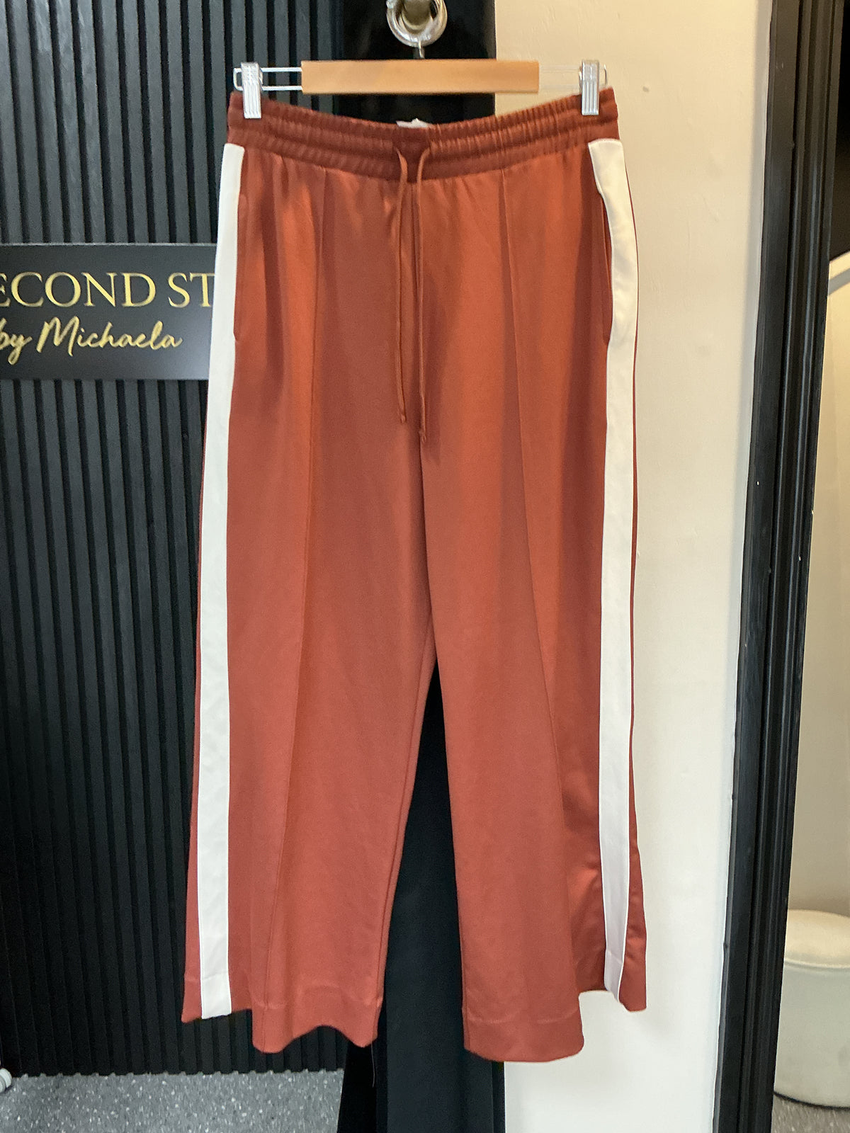 Zara Rust Side Stripe Wide Leg Trousers – Size L