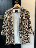 River Island Leopard Print Tie-Cuff Blazer – Size 6
