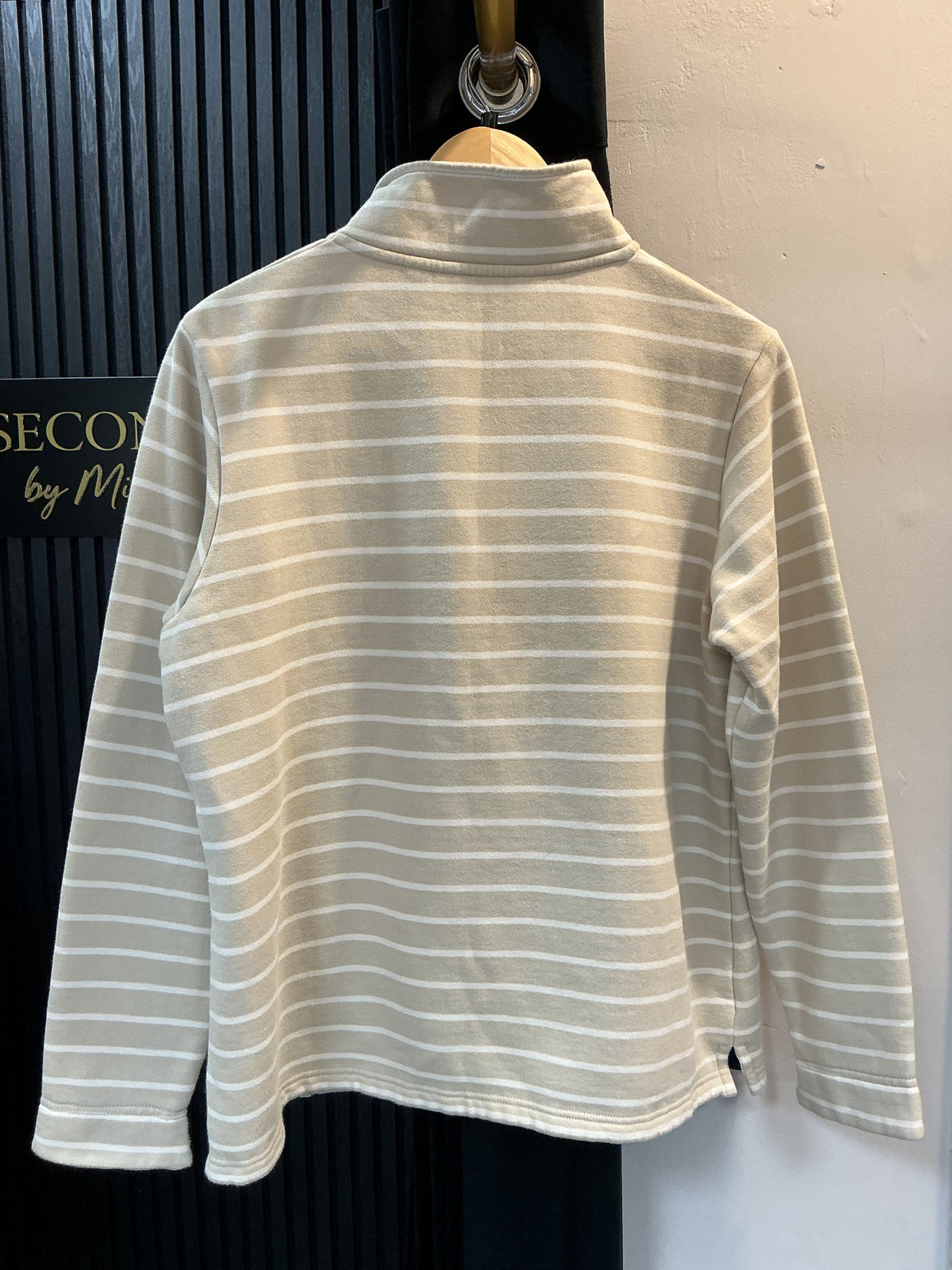 Lighthouse Beige Stripe Half Zip Sweatshirt – Size 12