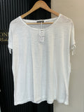 Mint Velvet White Tie Sleeve Relaxed T-Shirt – Size 18