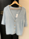 Brave Soul Powder Blue Fluffy Shell Button Cardigan – Size S New