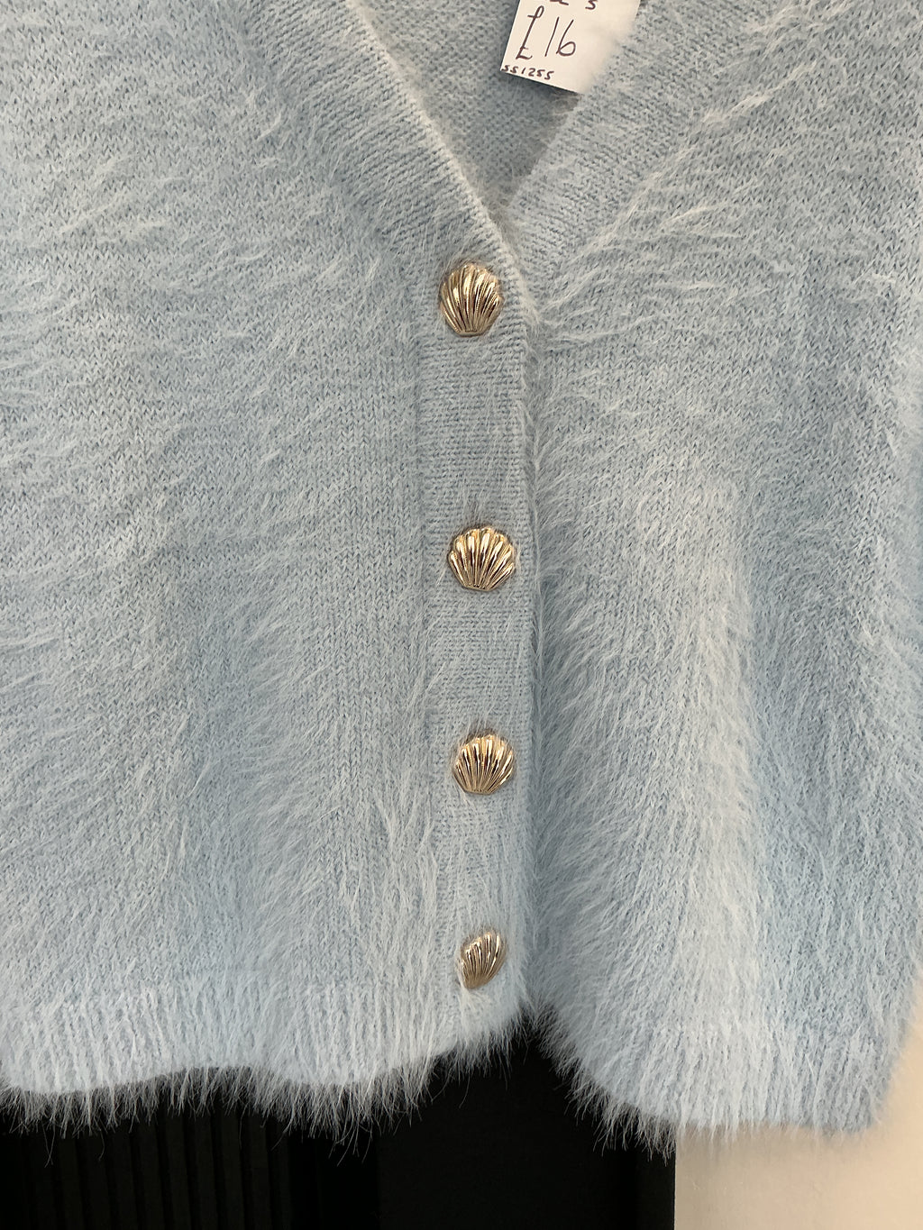 Brave Soul Powder Blue Fluffy Shell Button Cardigan – Size S New