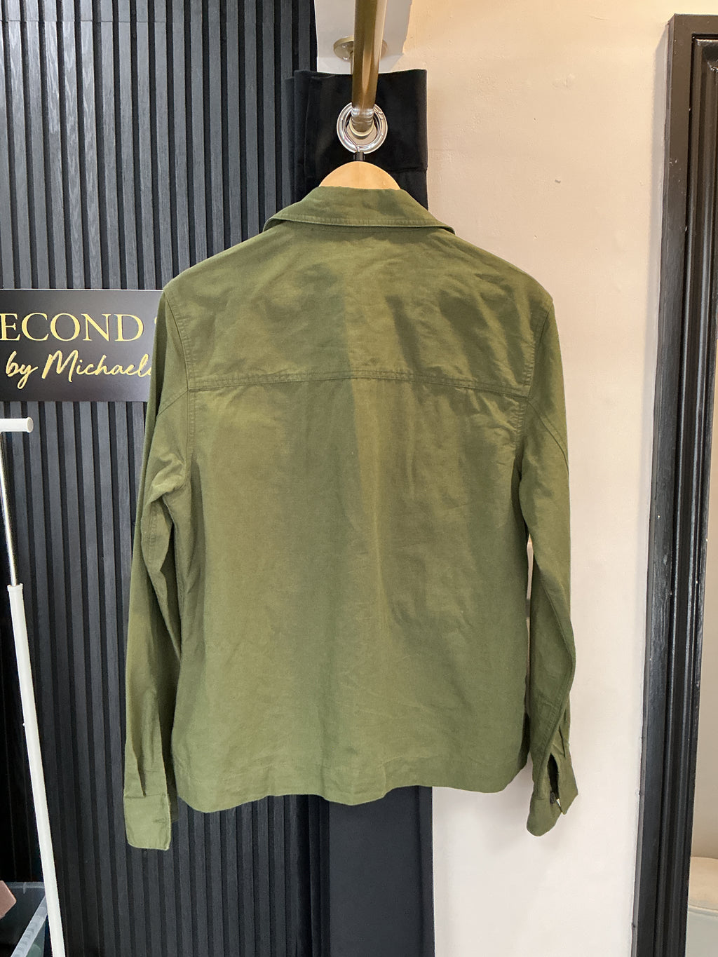 River Island Studios Khaki Linen Blend Utility Shirt – Size M
