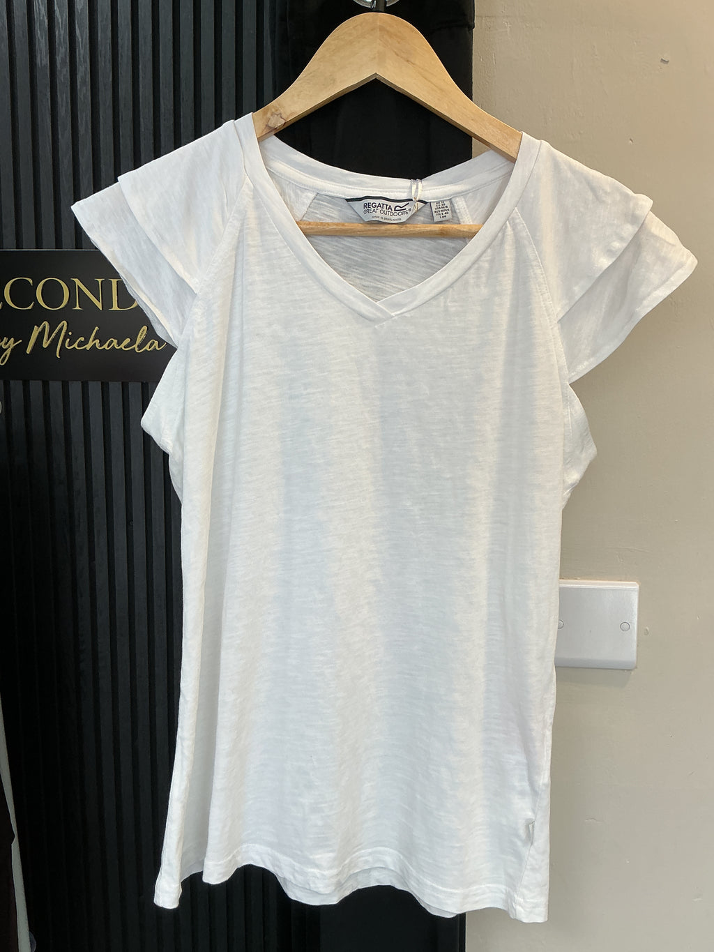 Regatta White Double Flutter Sleeve T-Shirt – Size 12