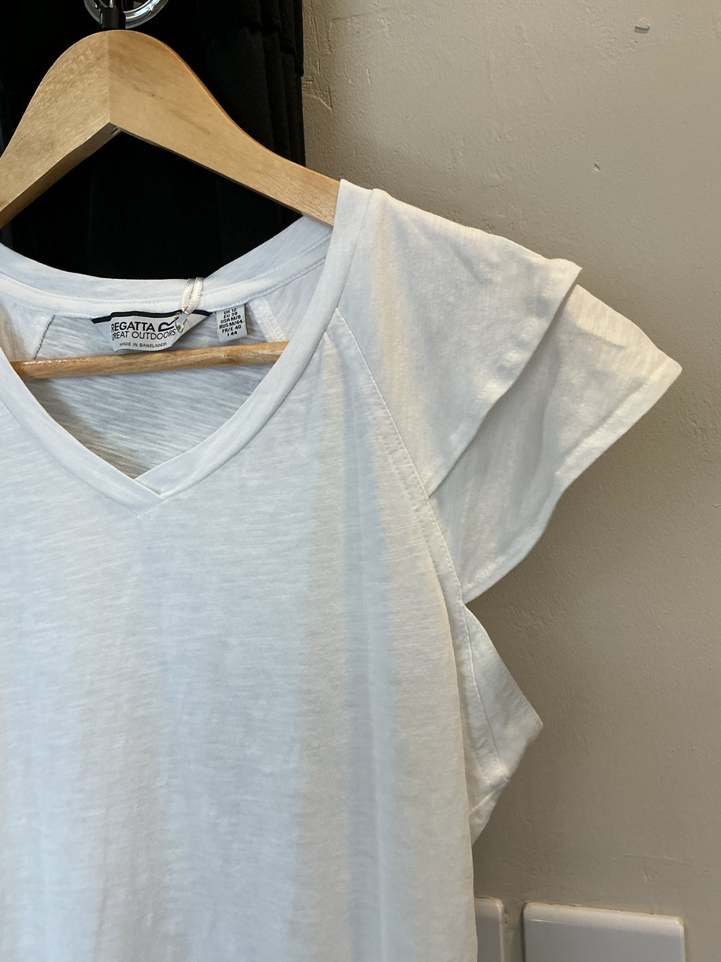 Regatta White Double Flutter Sleeve T-Shirt – Size 12