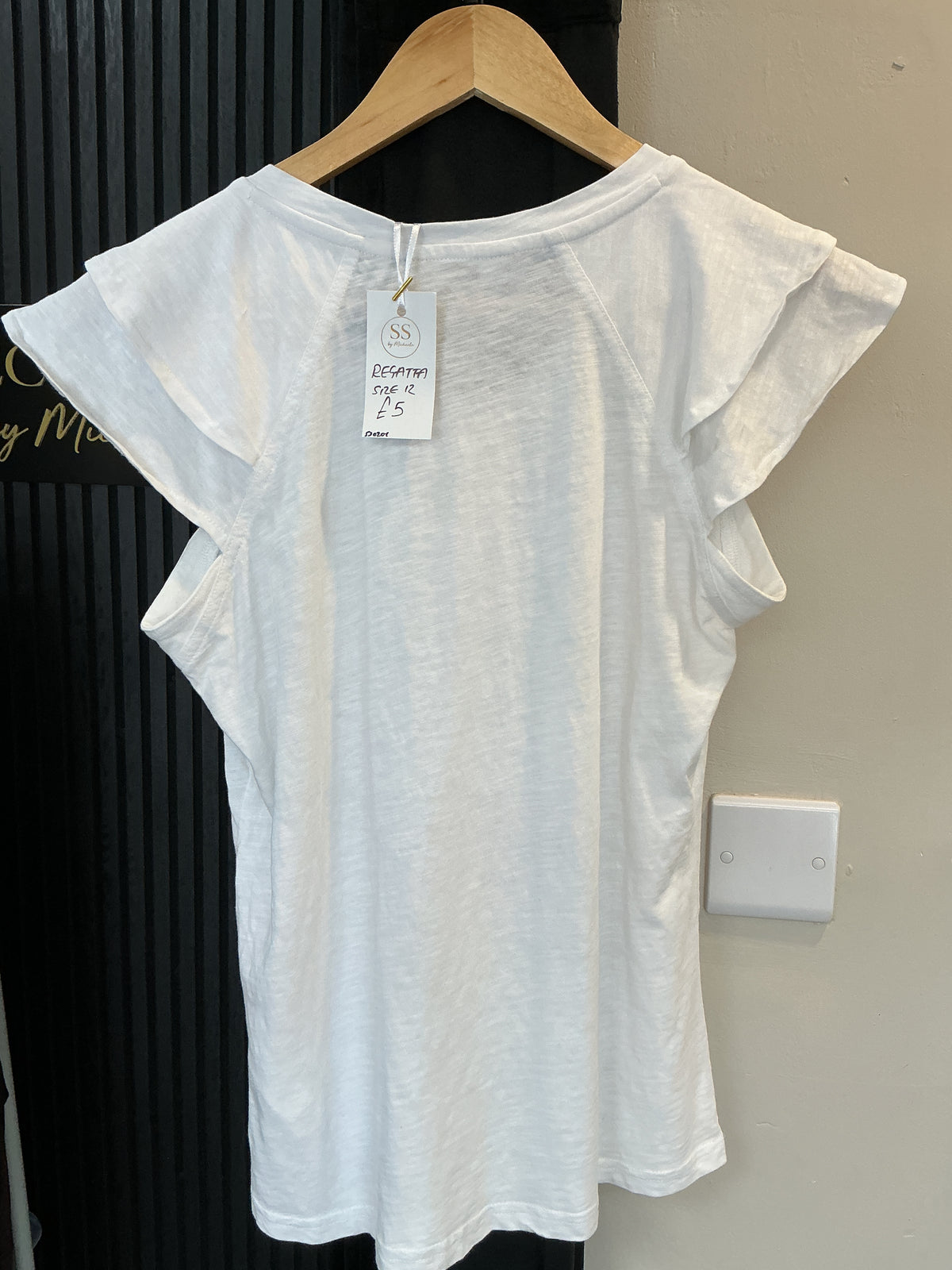 Regatta White Double Flutter Sleeve T-Shirt – Size 12