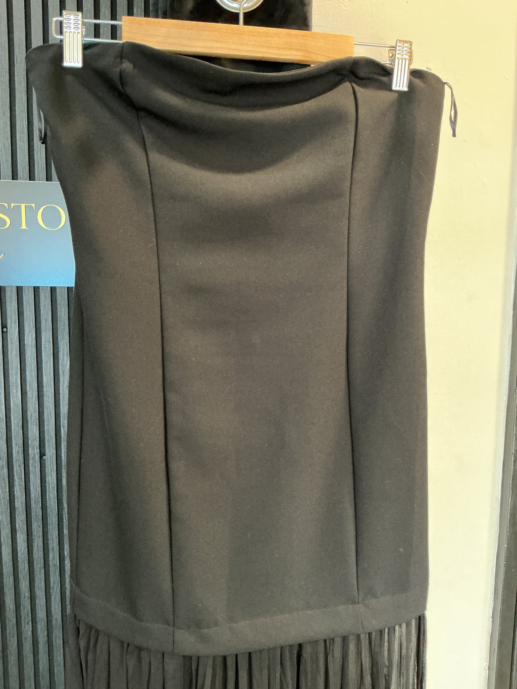 F&F Black Bandeau Drop-Waist Midi Dress – Size 12 New