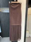 F&F Brown Bandeau Drop-Waist Midi Dress – Size 20 New