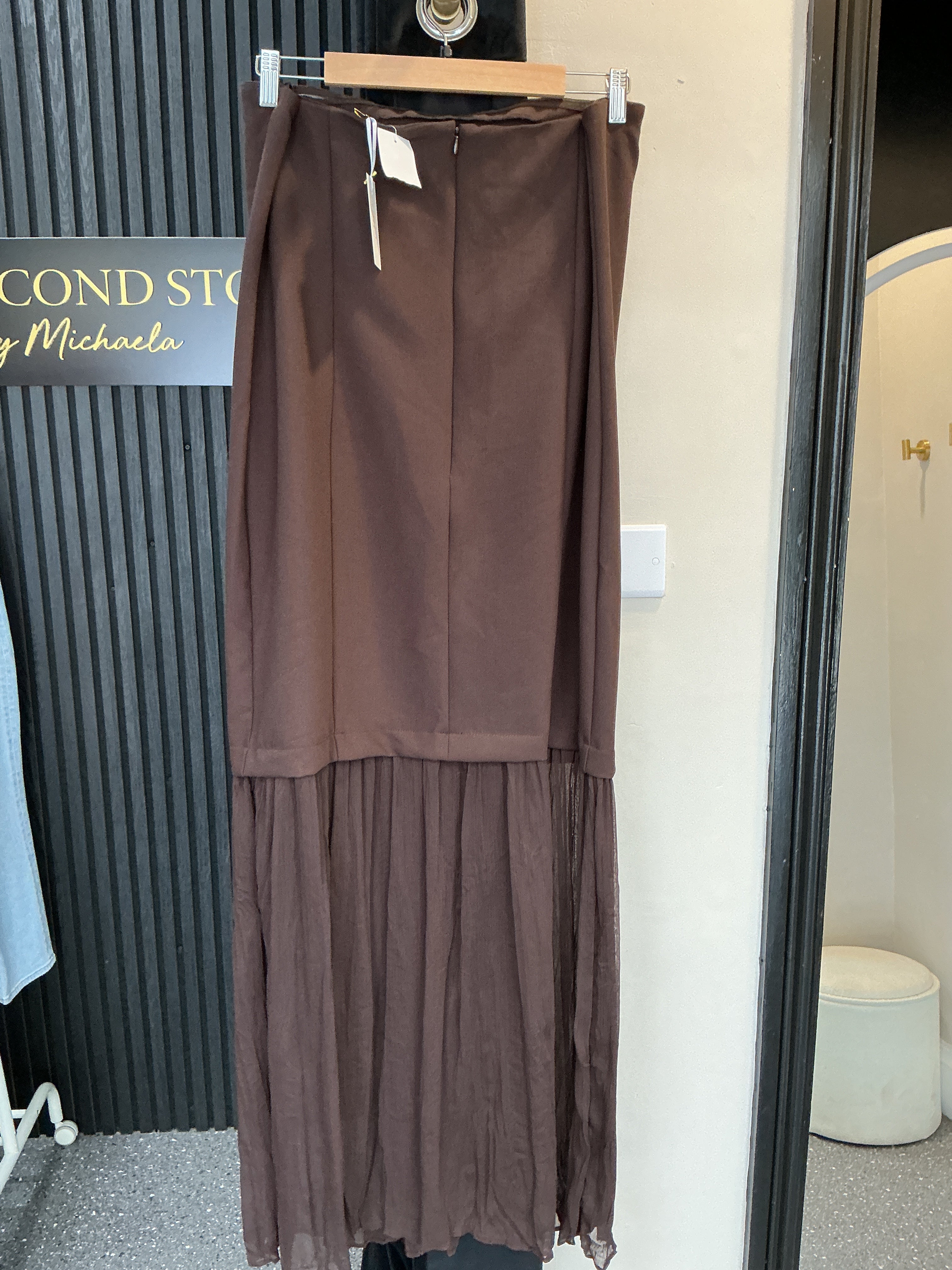 F&F Brown Bandeau Drop-Waist Midi Dress – Size 20 New