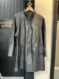 Vintage Atward Black Leather Funnel Neck Coat – Approx UK 14–16