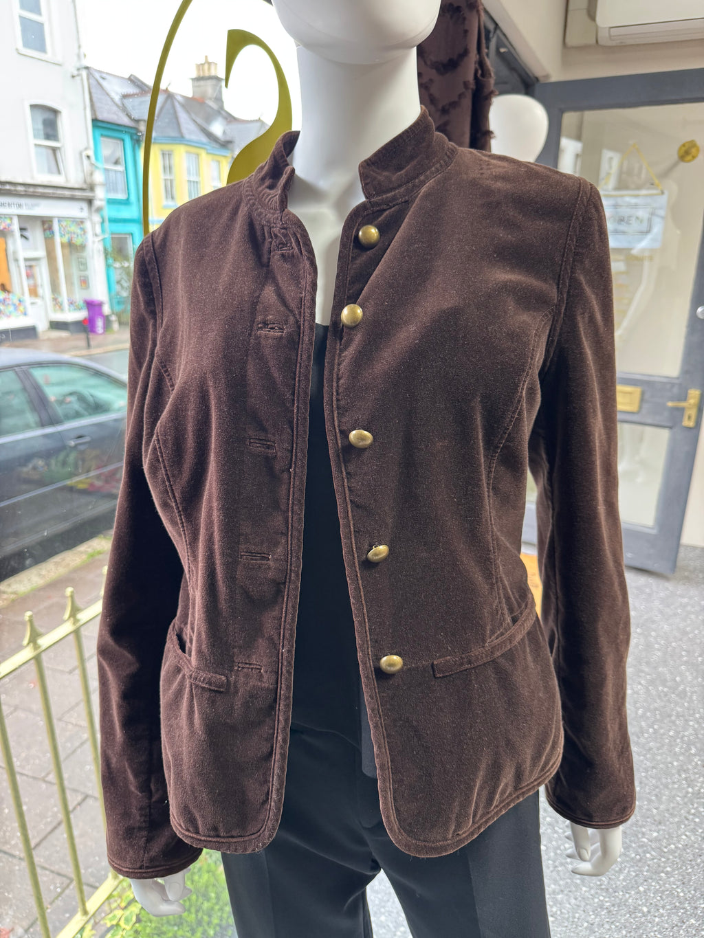 Wallis Brown Velvet Military Jacket – Size 12