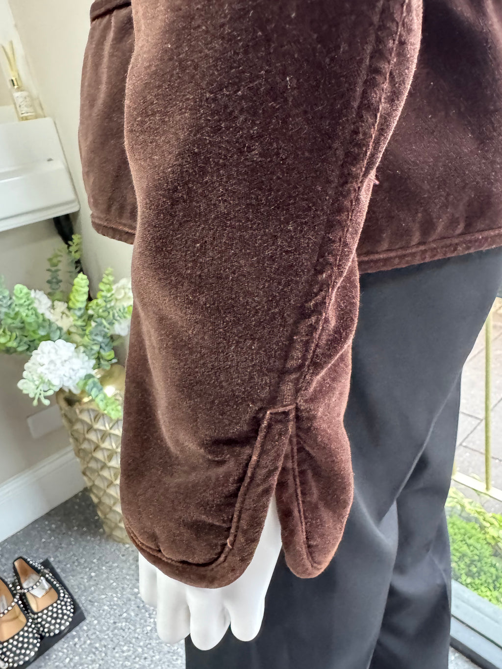 Wallis Brown Velvet Military Jacket – Size 12